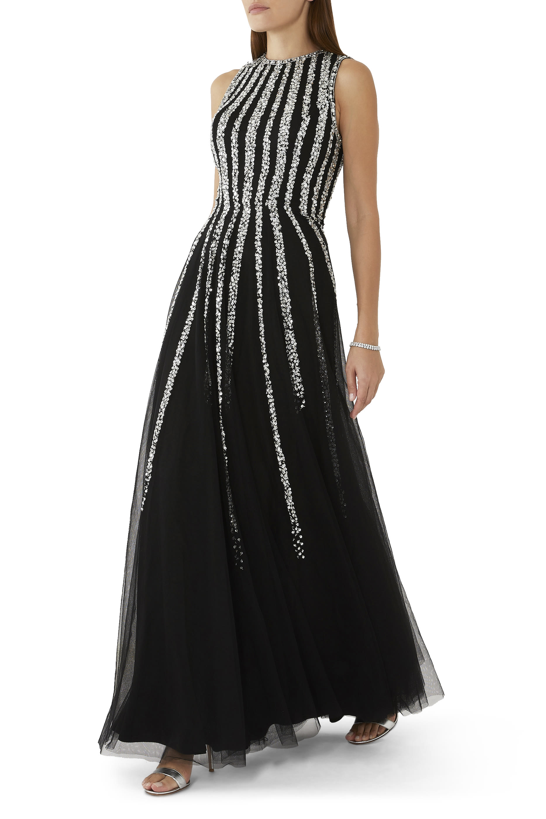 Sleeveless Embellished Gown