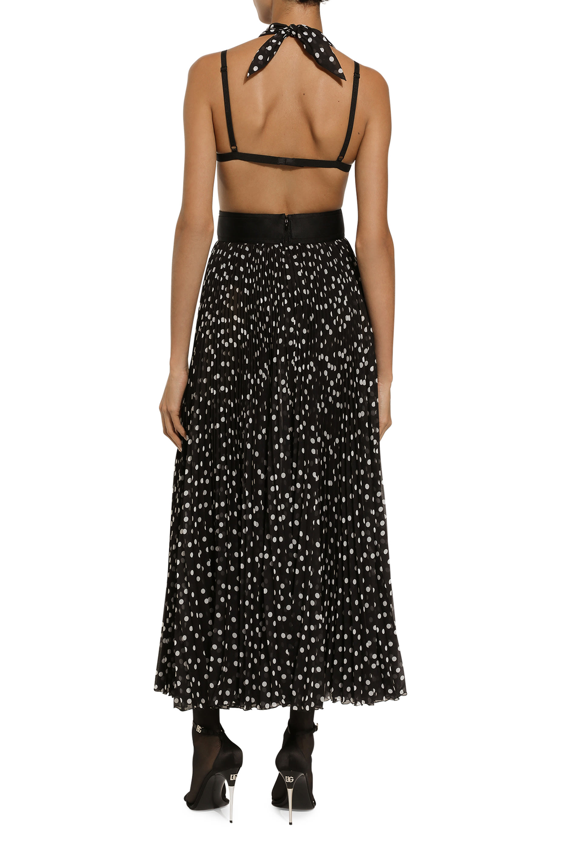 Polka-Dot Chiffon Dress