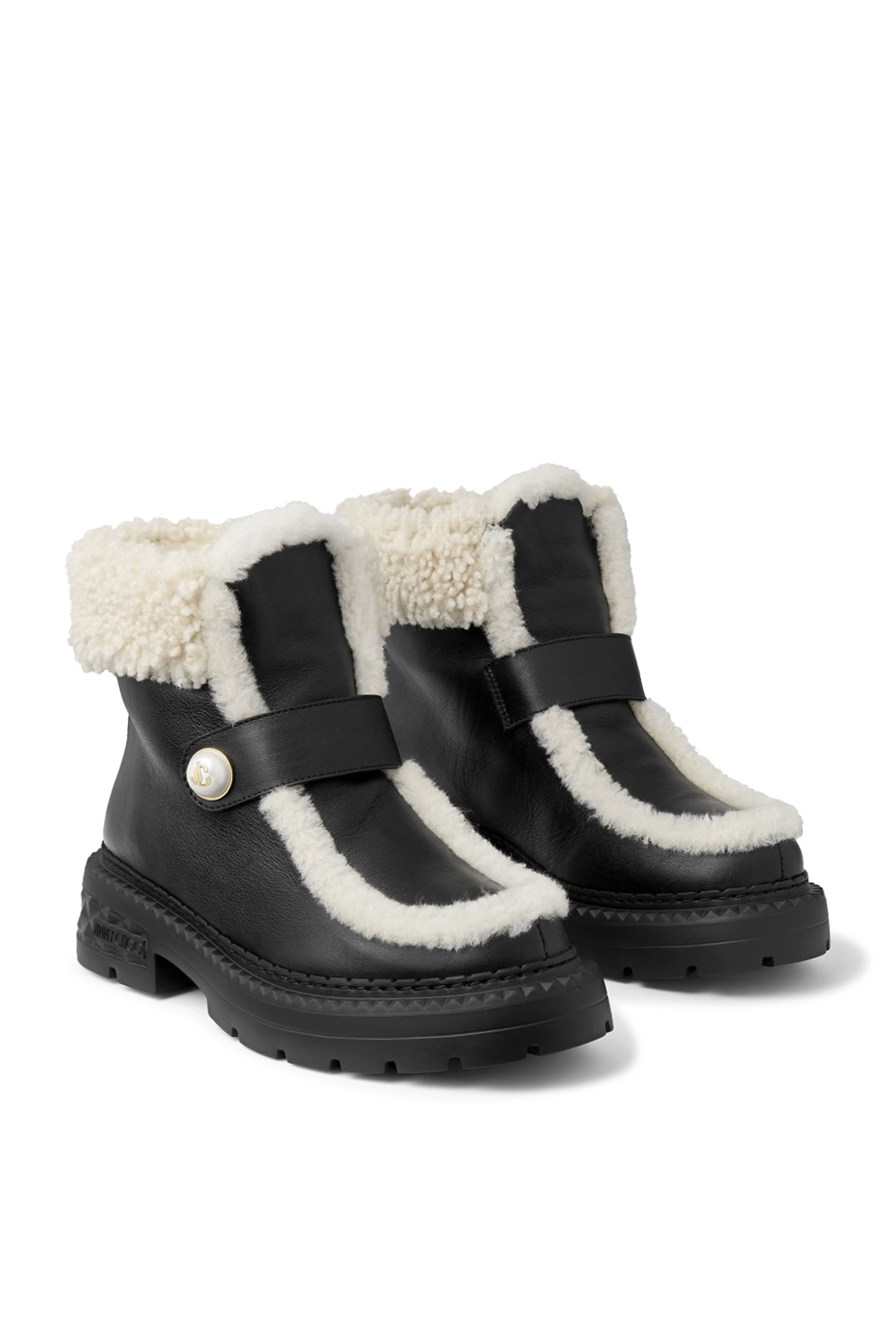 Shea Leather Shearling Ankle Boots