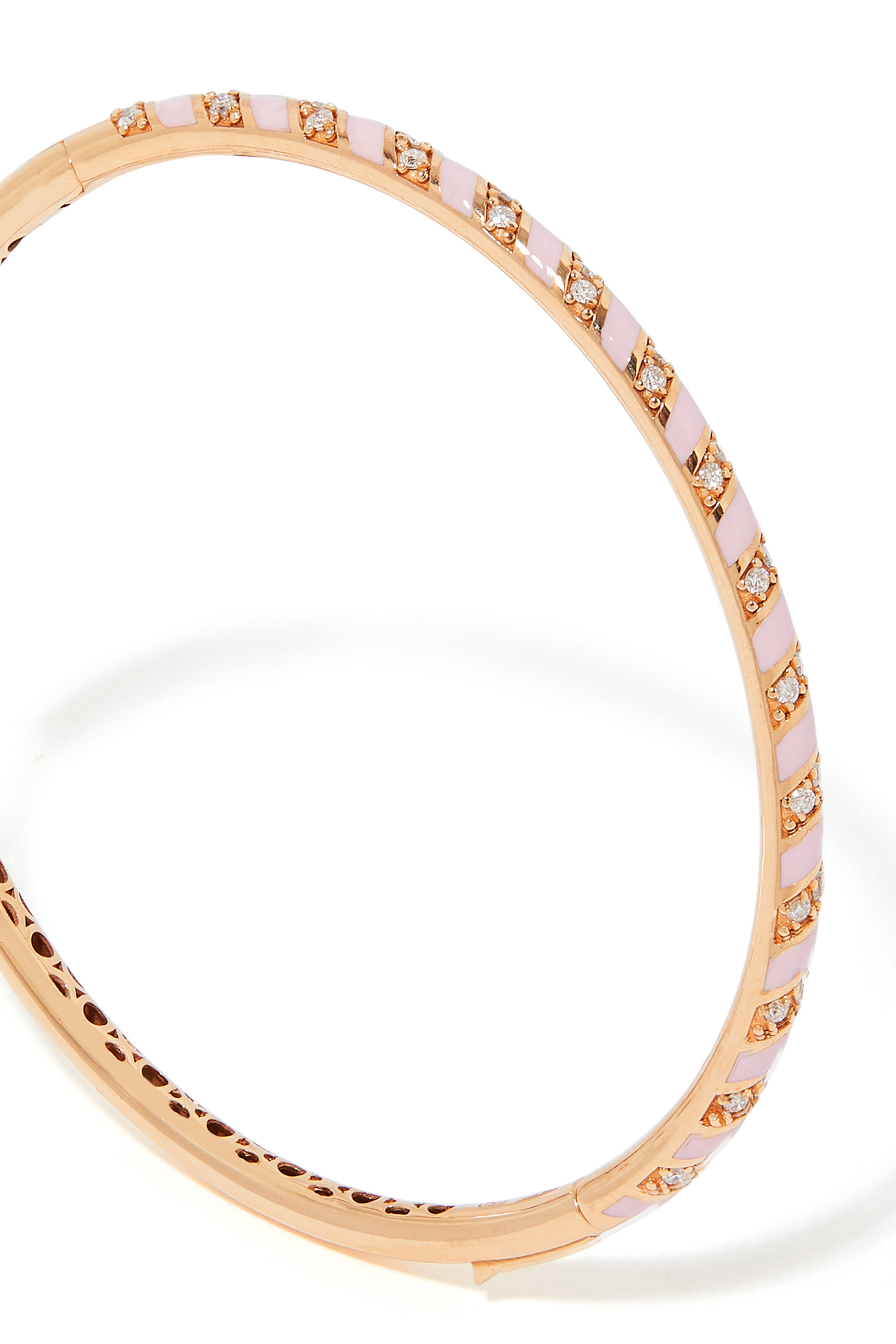 Tornado Bracelet, 18k Rose Gold with Enamel & Diamonds