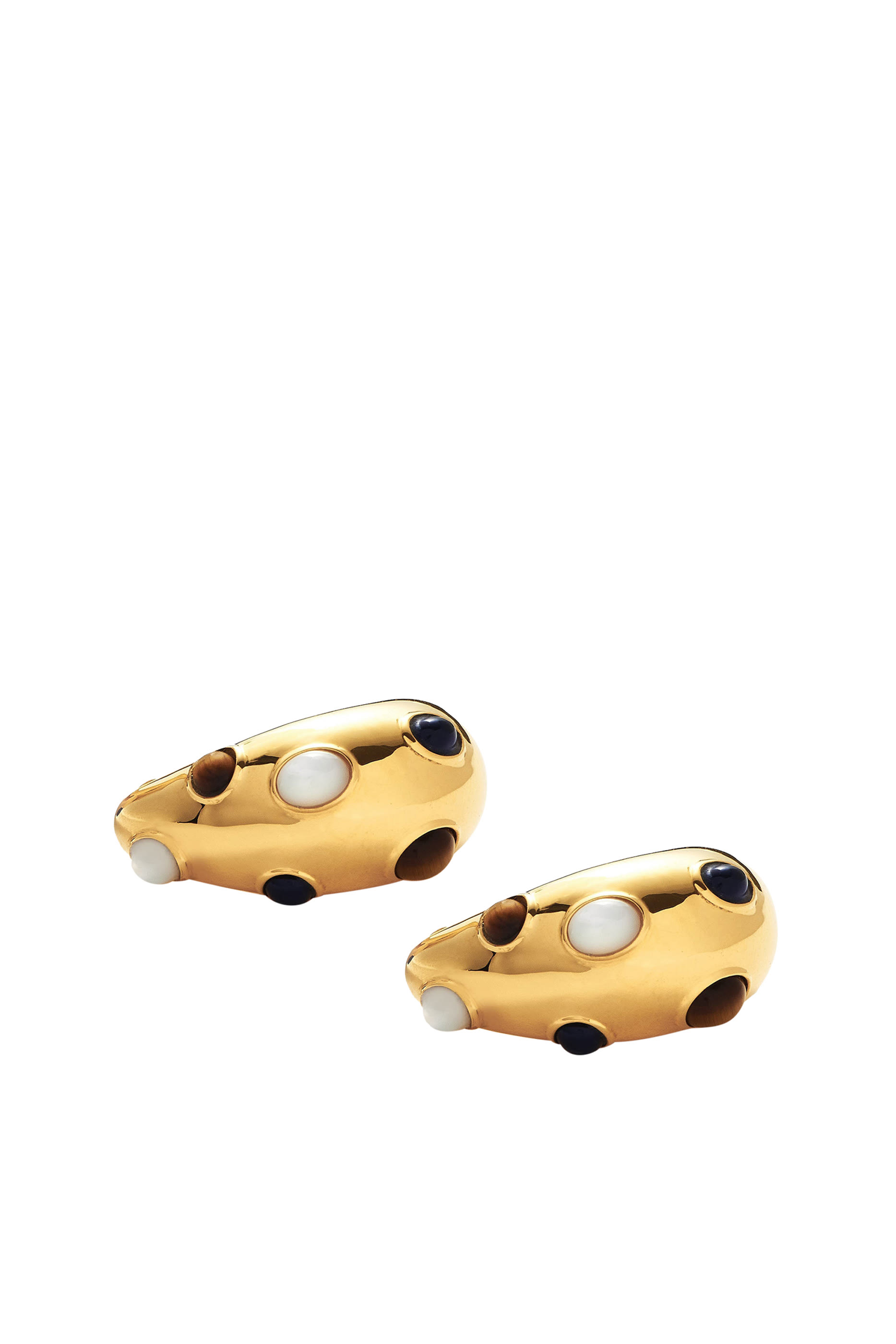 Savi Dome Medium Gemstone Hoop Earrings