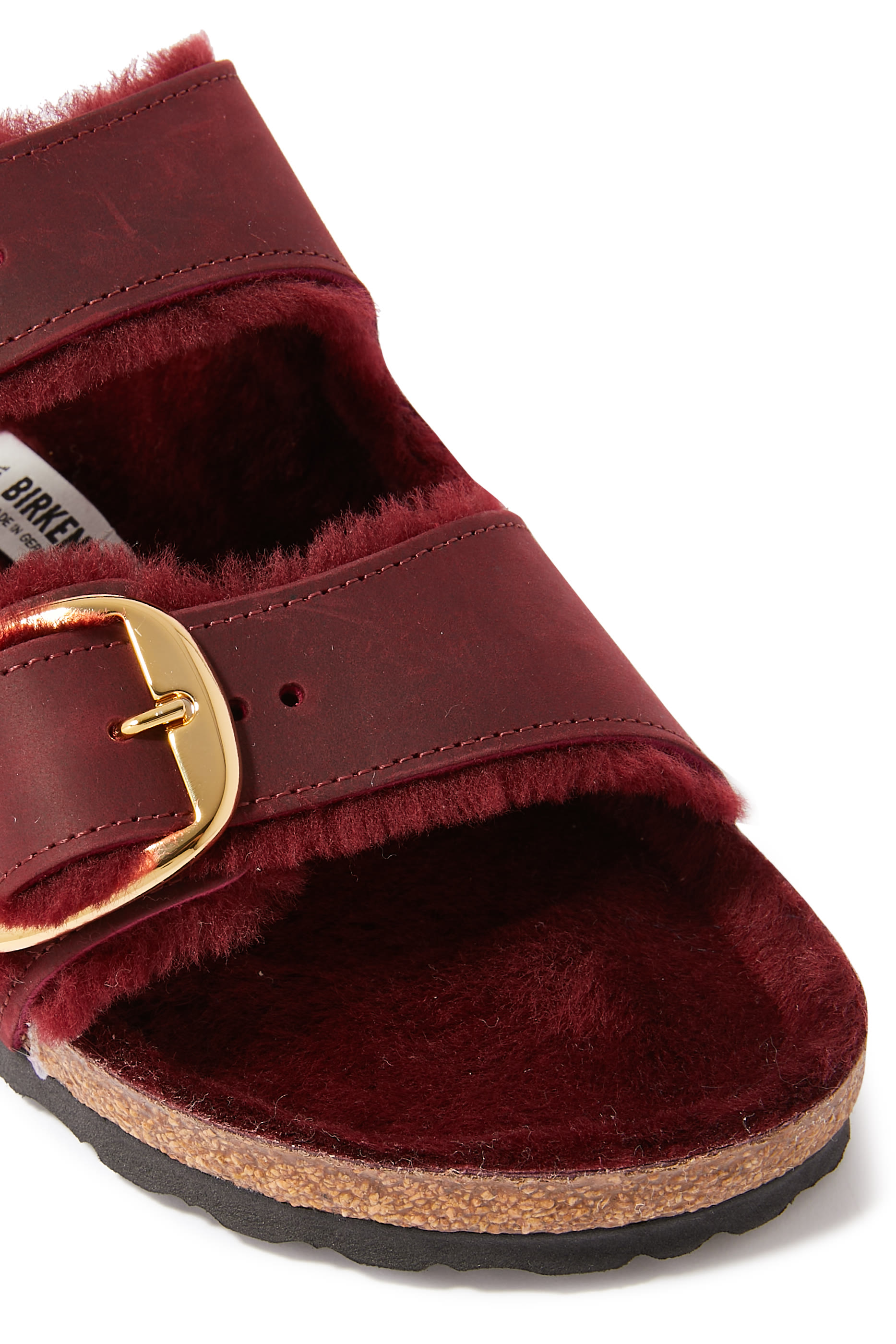 Arizona Big Buckle Shearling Slides