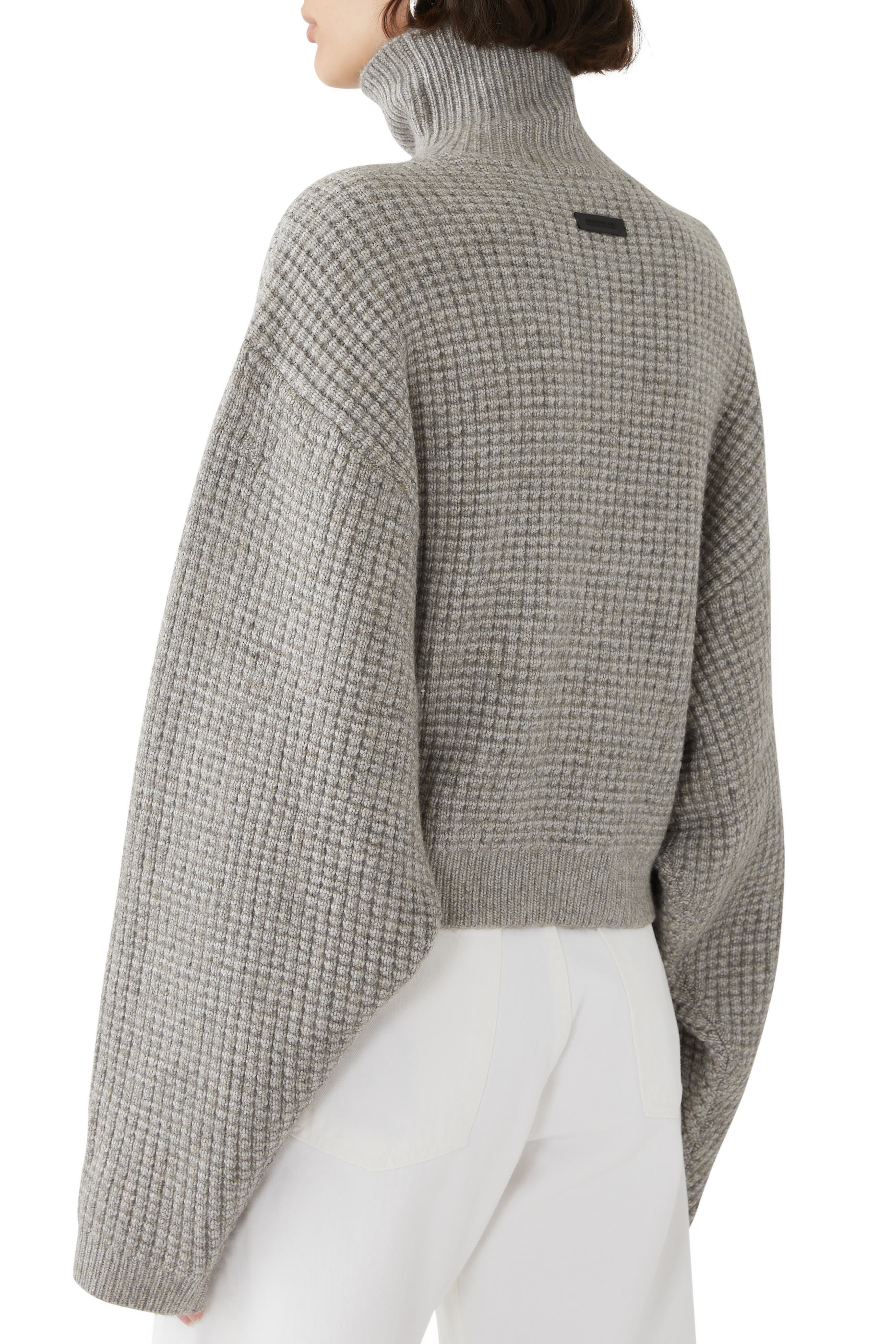 Heavy Waffle Cropped Turtleneck