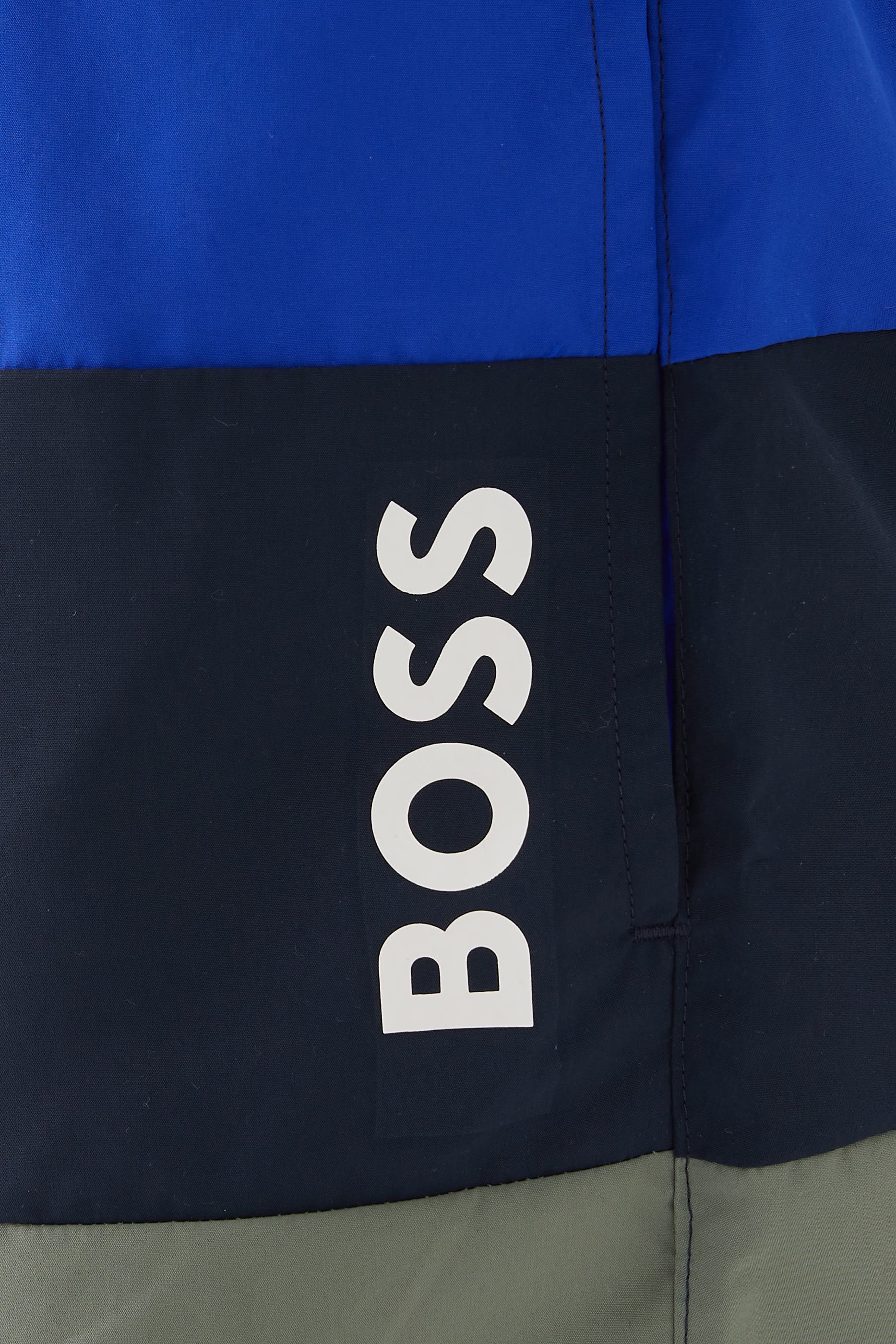 Color-Blocked Recycled Material Swim Shorts