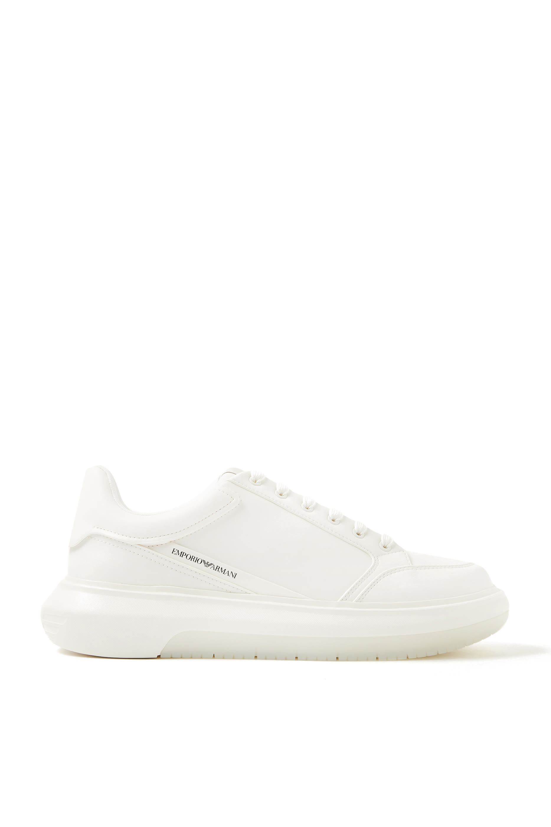 Leather Sneakers with Side Logo