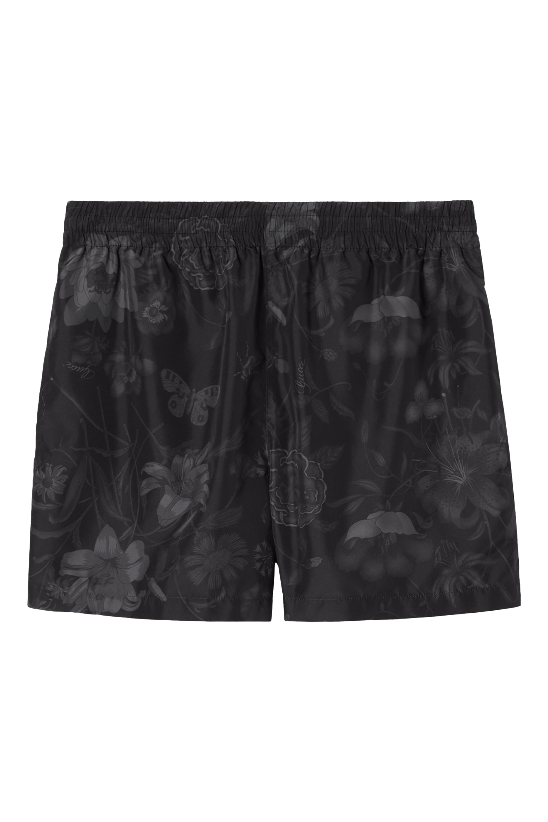 All-Over Flora Print Nylon Swim Shorts