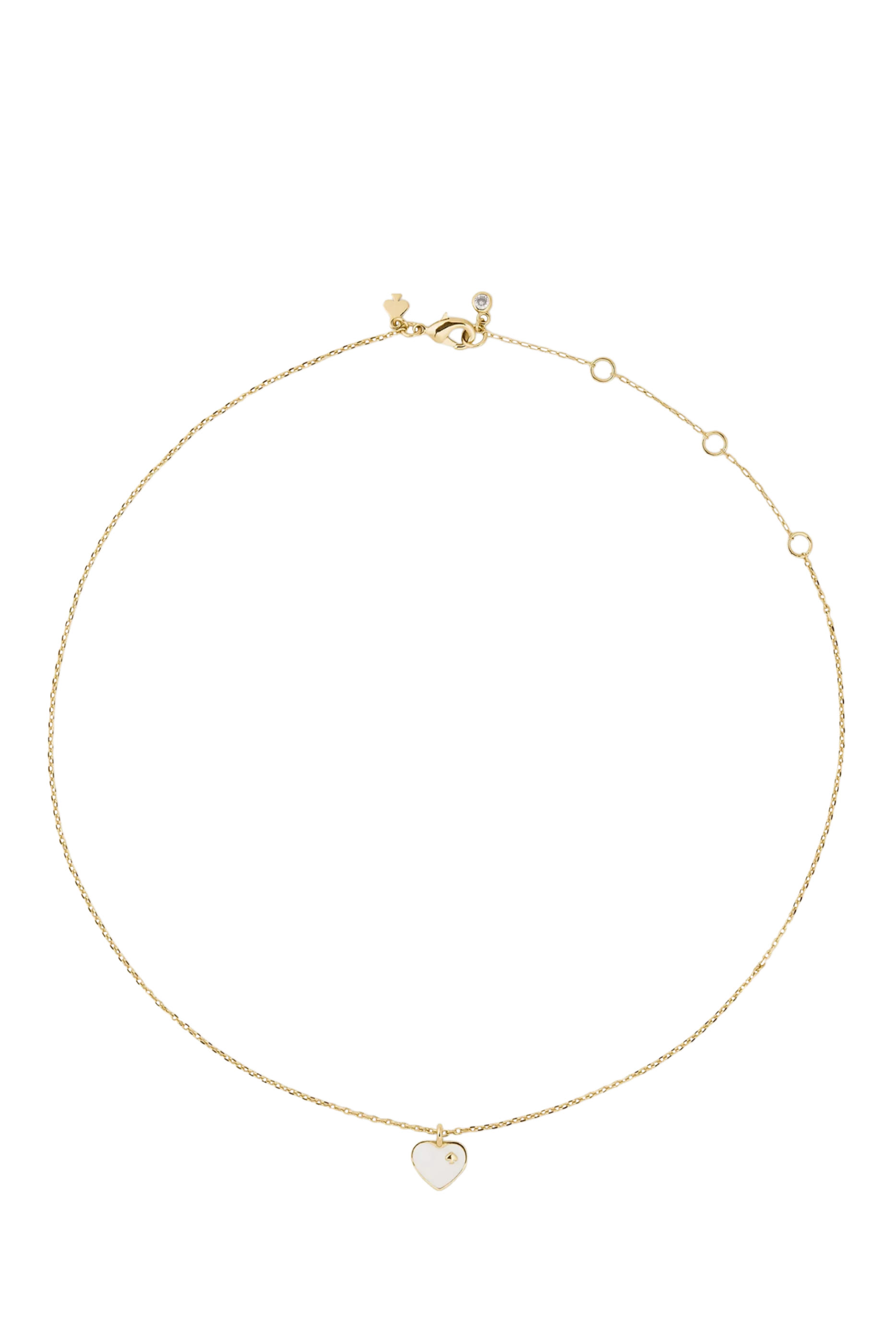 Heart and Spade Pendant Necklace, Enamel