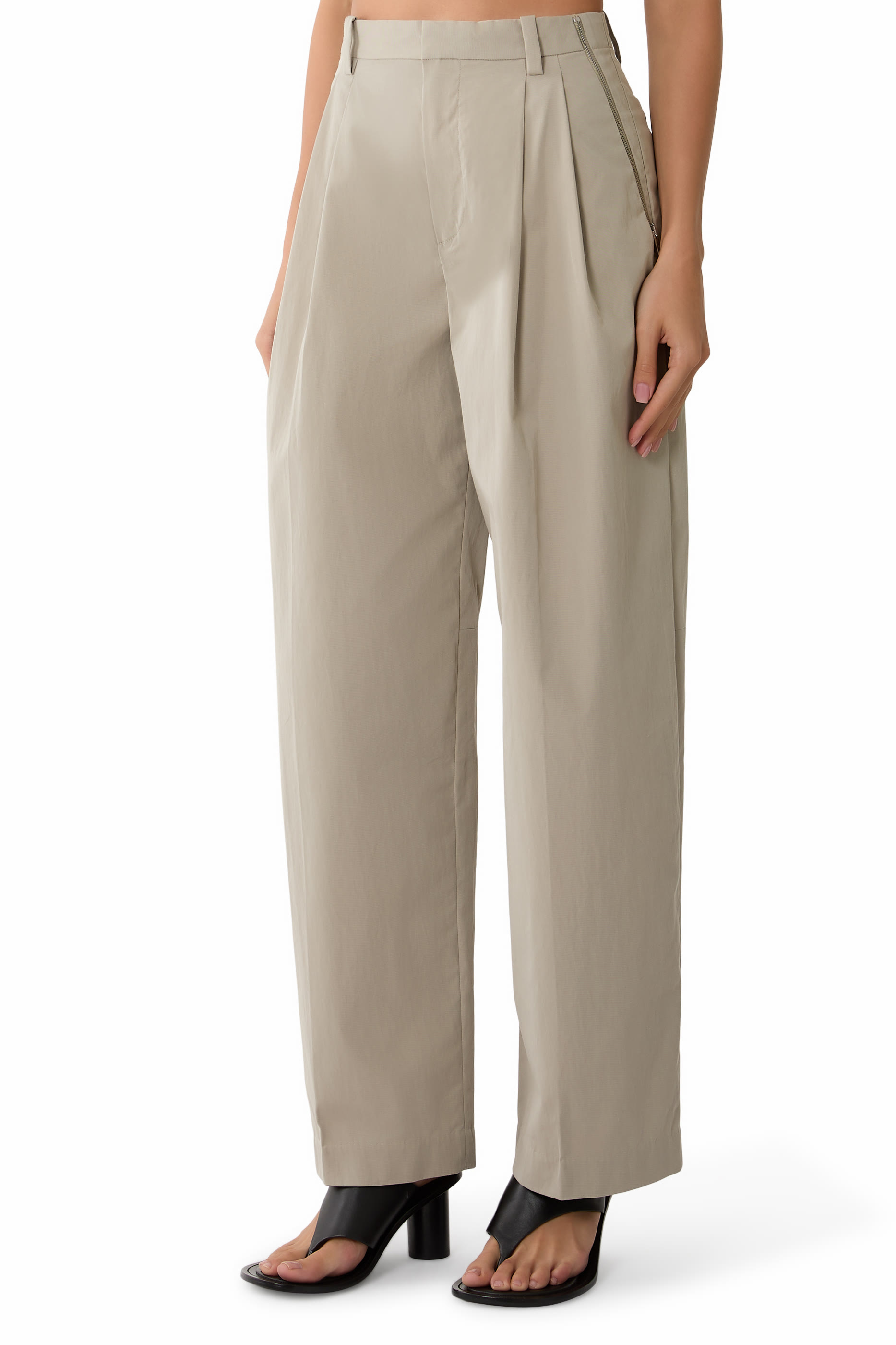 Side-Zip Tailored Pants
