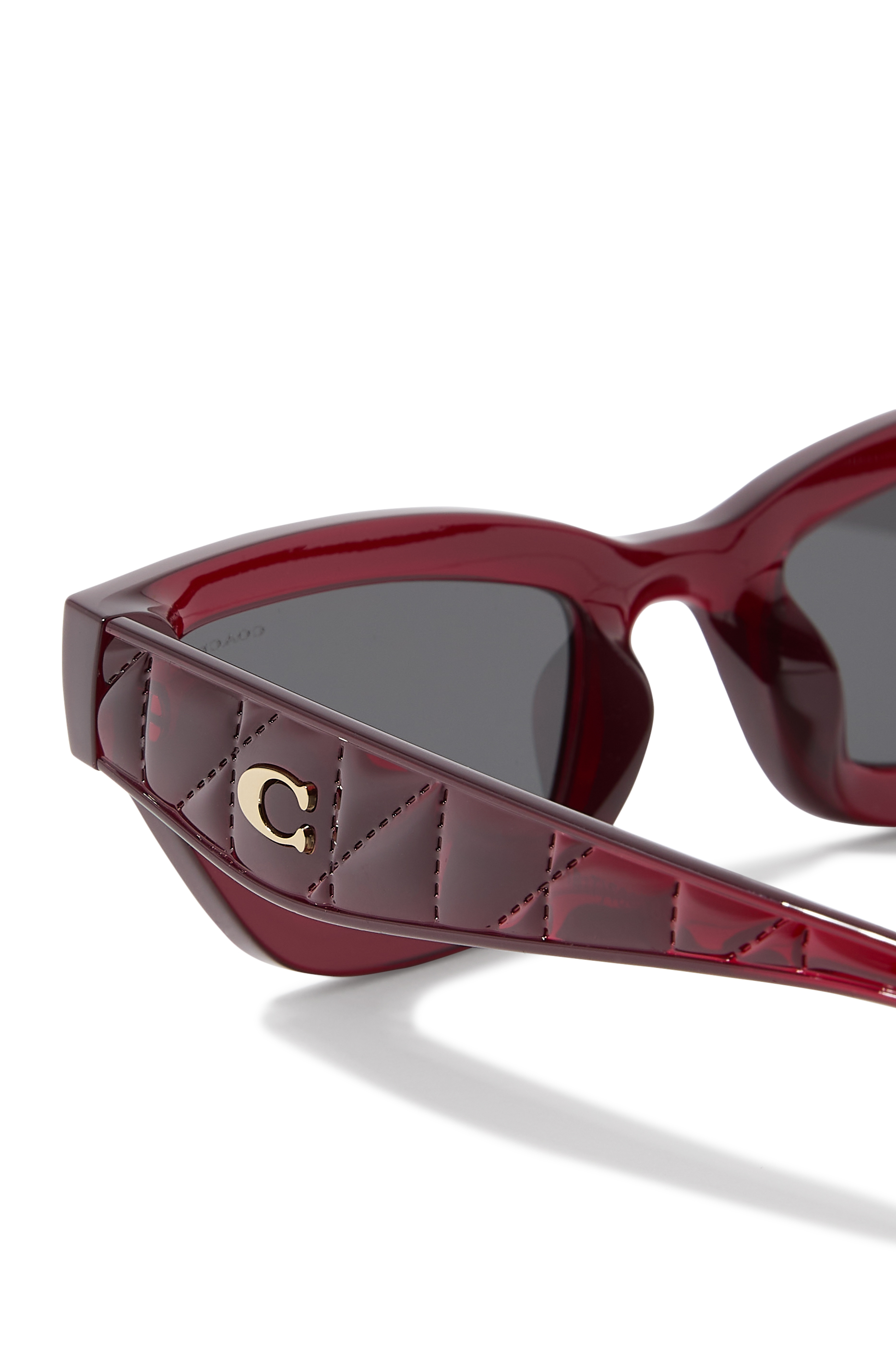 Quilted Narrow Cat Eye Sunglasses