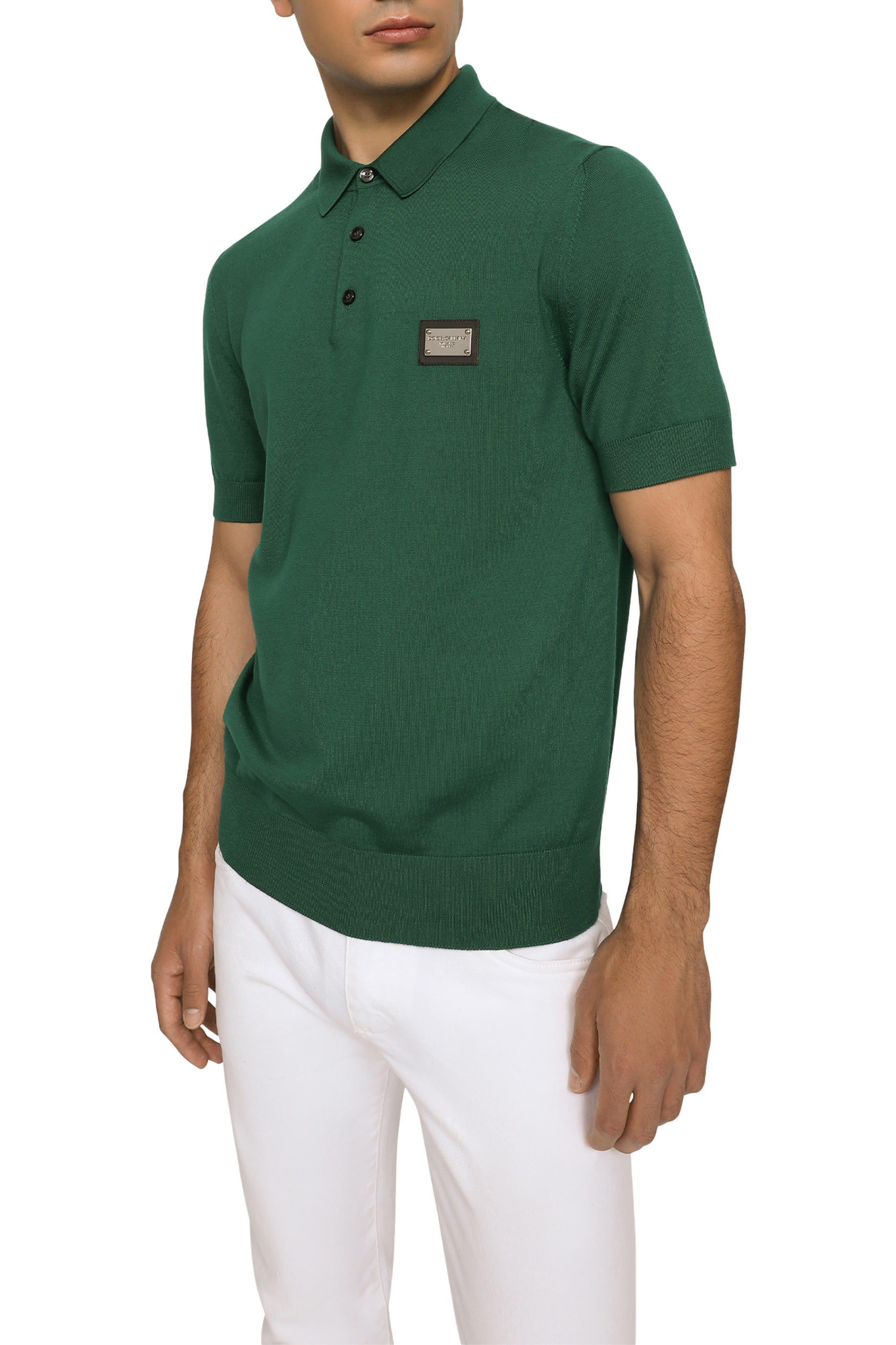 Logo Tag Wool Polo-Shirt