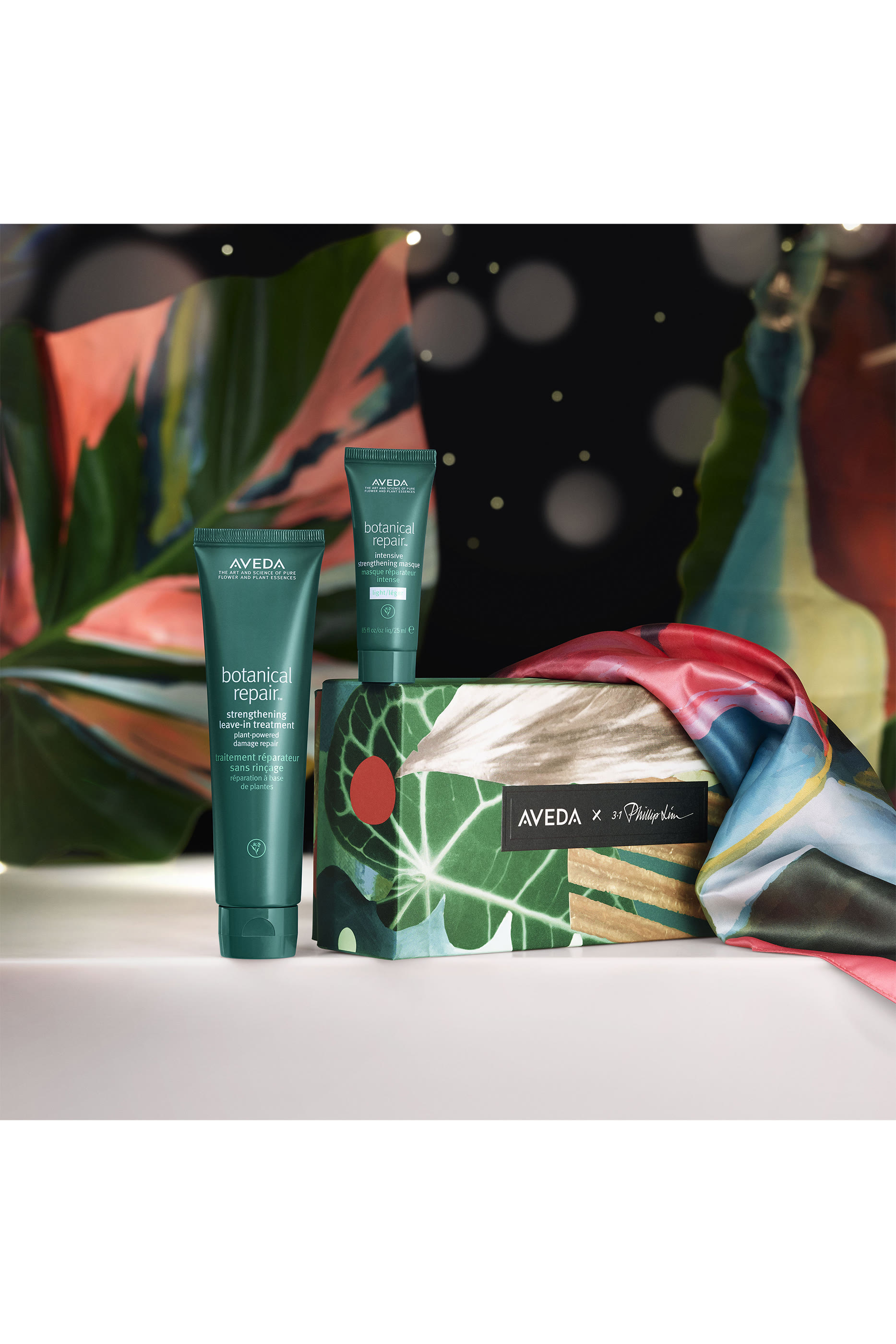 Botanical Repair Strengthening Treatment Duo Rich and Hair scarf, Set of 3