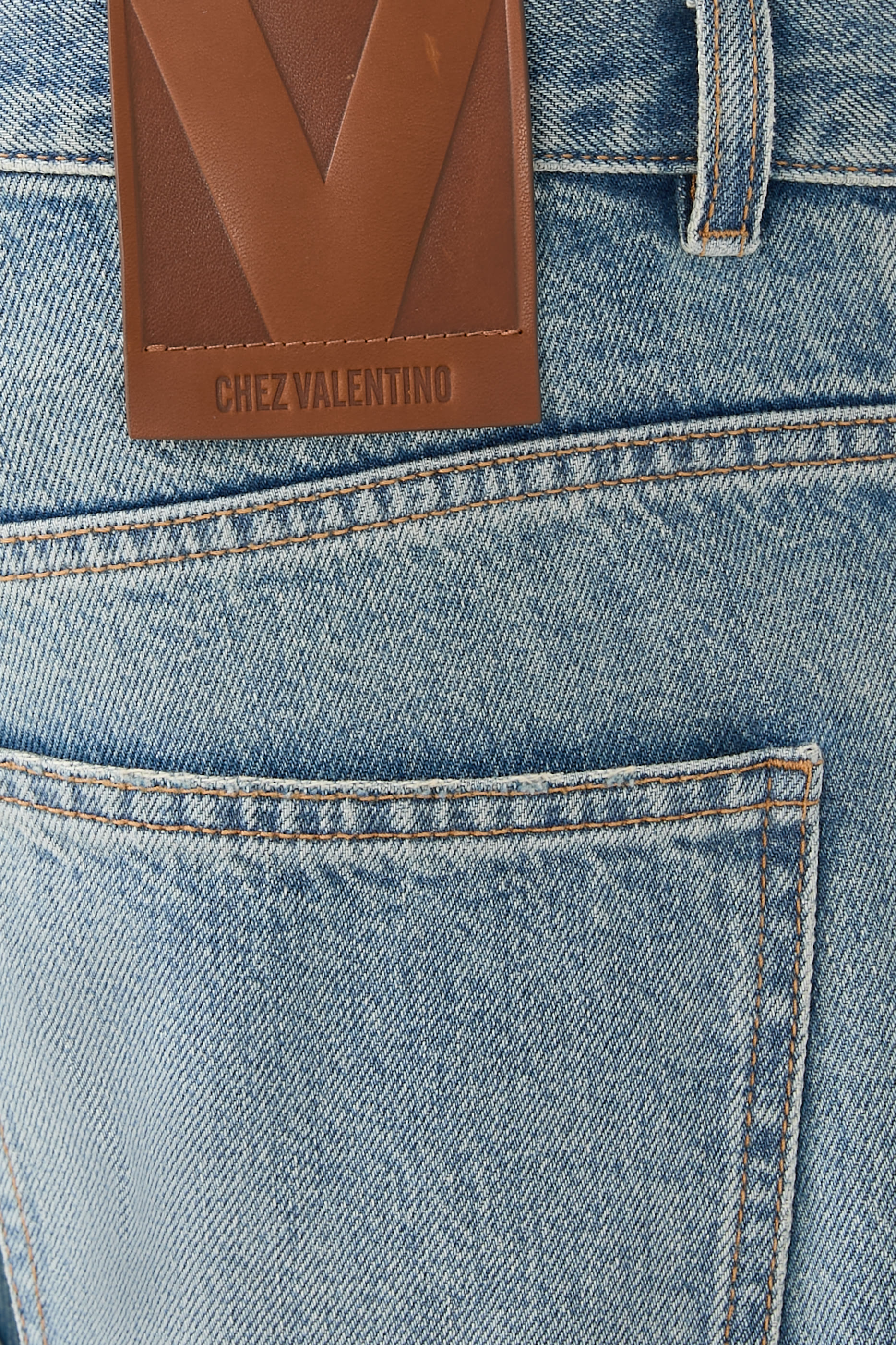 Jacquard Hem Denim Jeans