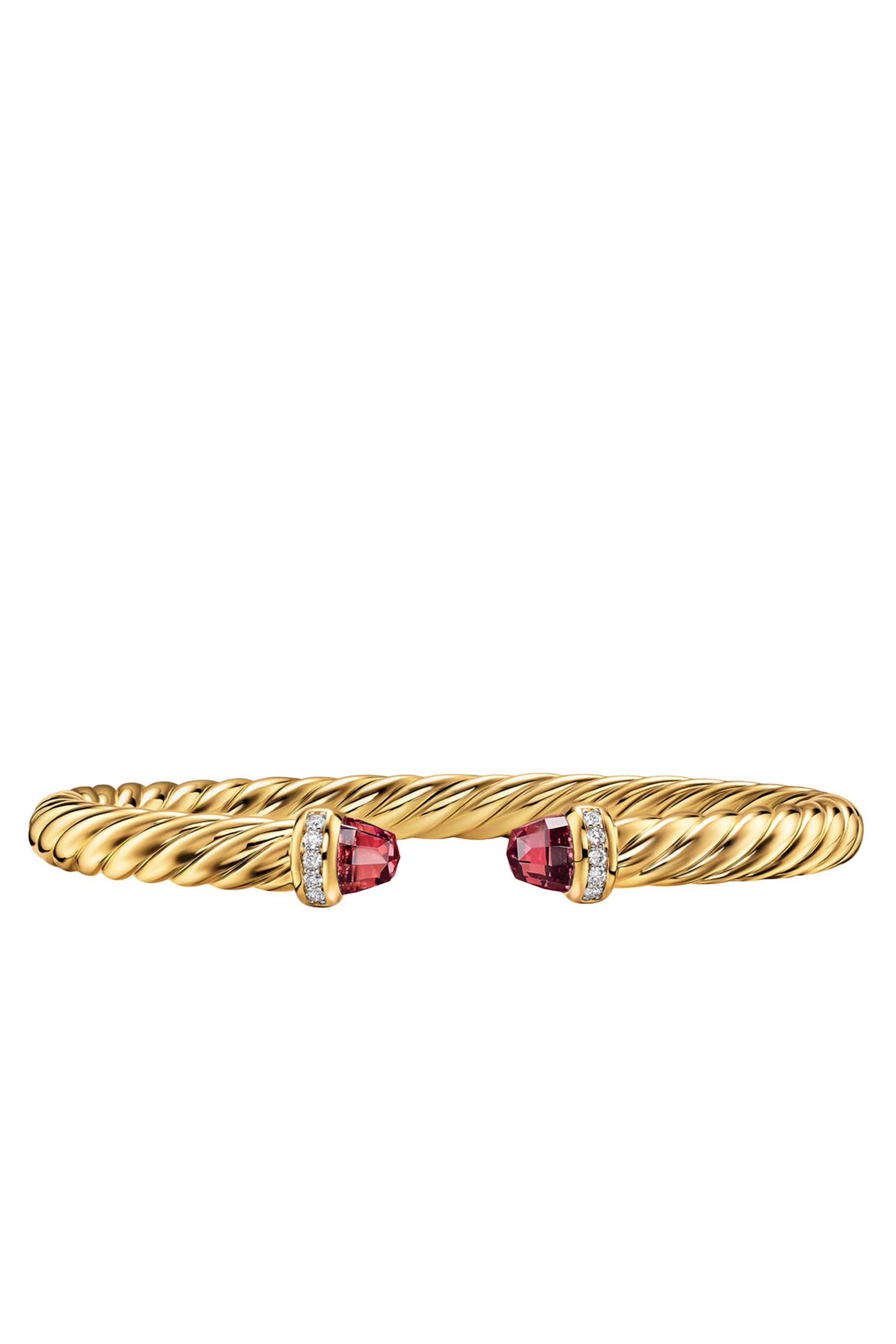 Cablespira&reg; Flex Bracelet, 18K Yellow Gold, Rhodolite Garnet & Diamonds