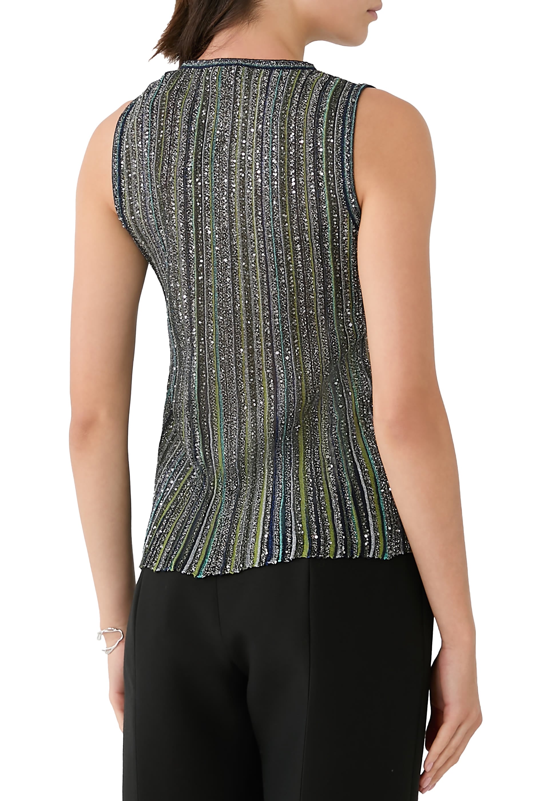 Partialized Knit Lurex Top