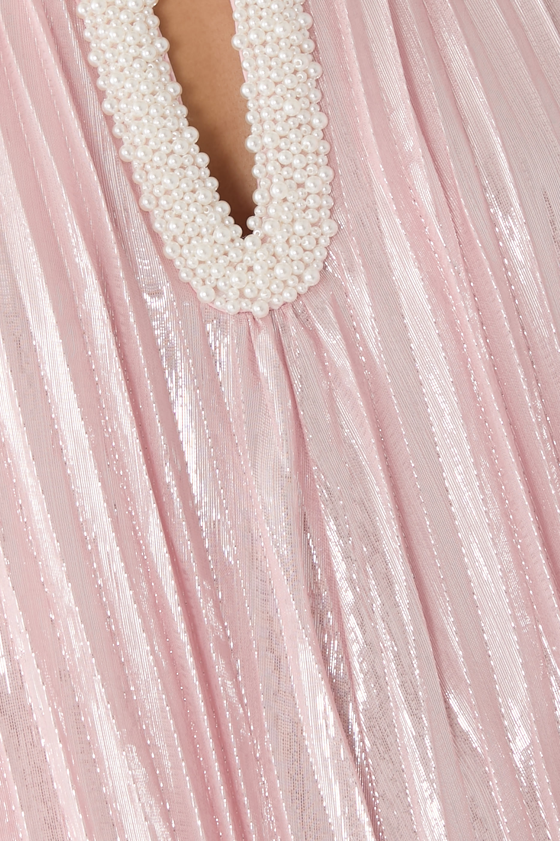 Metallic Pearl Maxi Dress