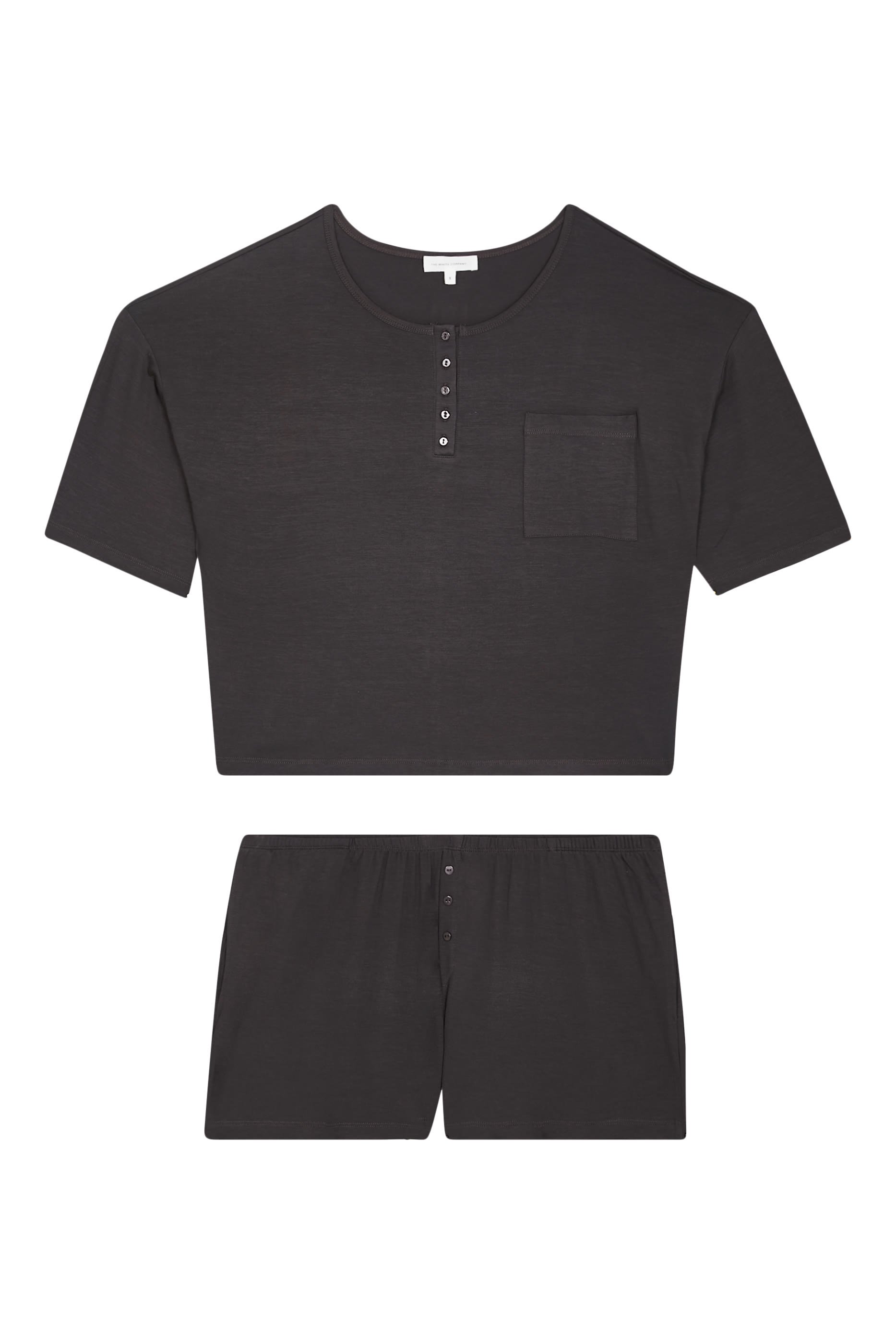  Cooling Boxy Henley Shortie Pajama Set