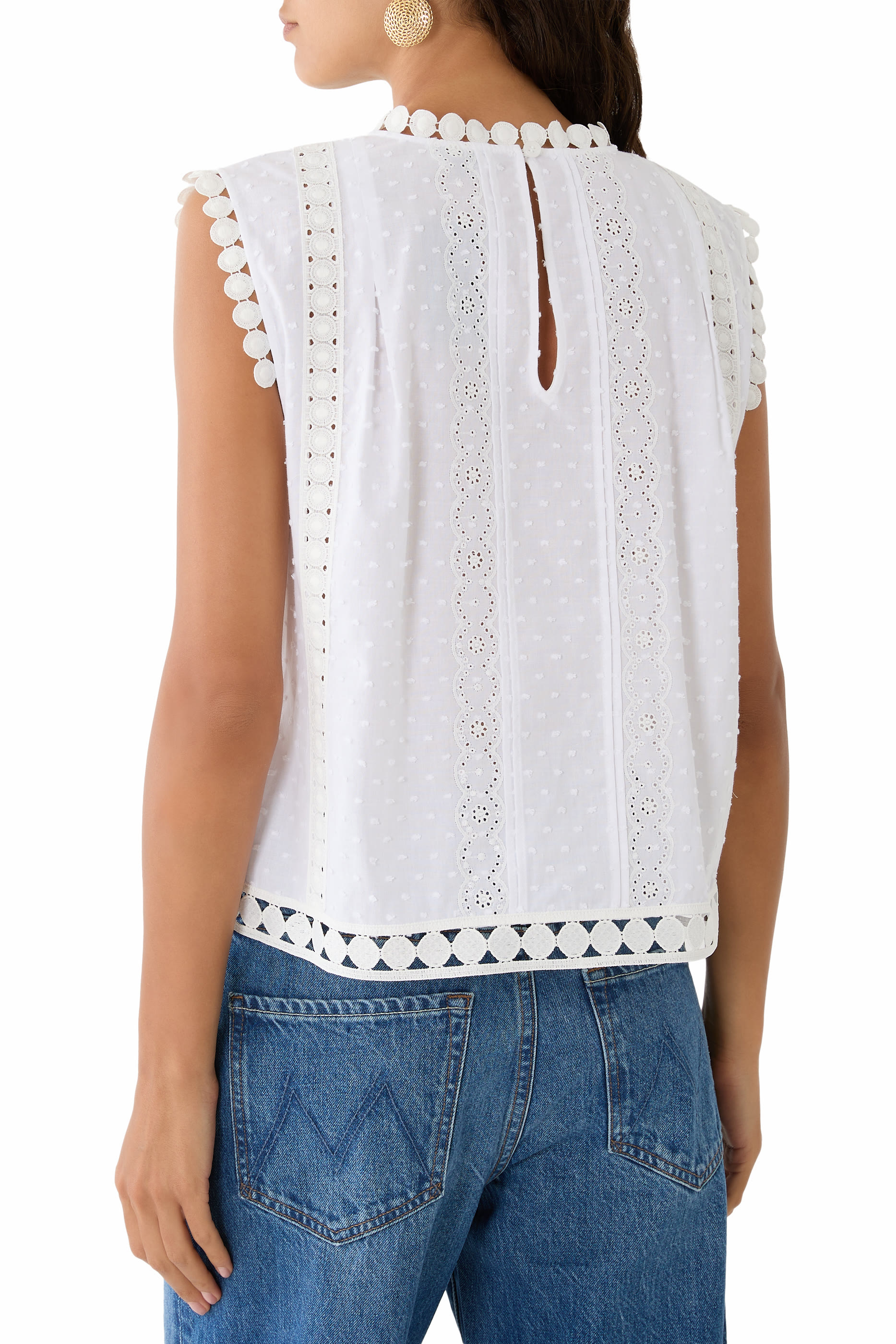 Dot Trim Shell Top