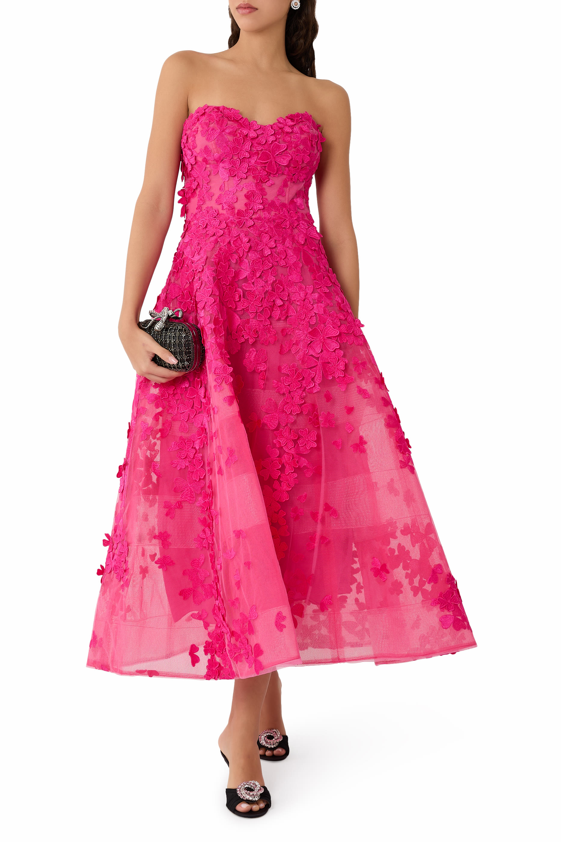 Sweetheart Lace Tea-Length Dress