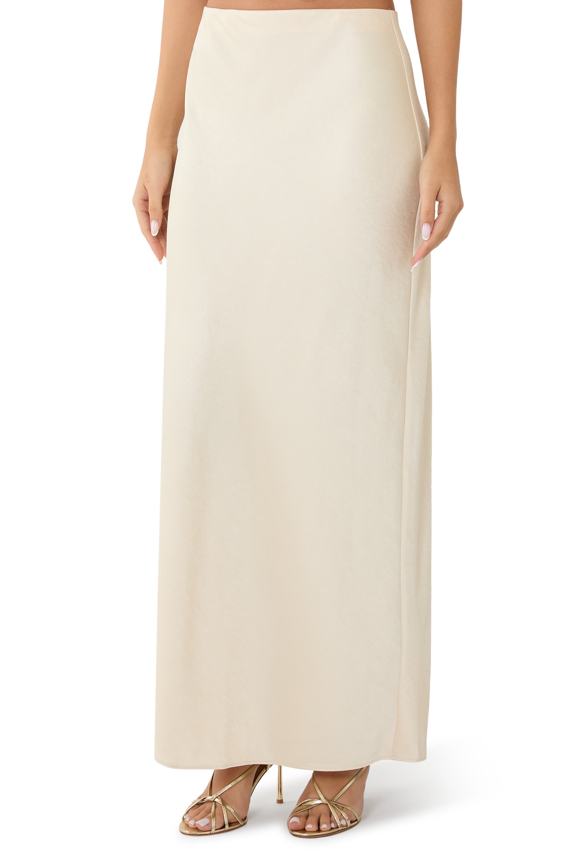 Satin Bias Column Skirt