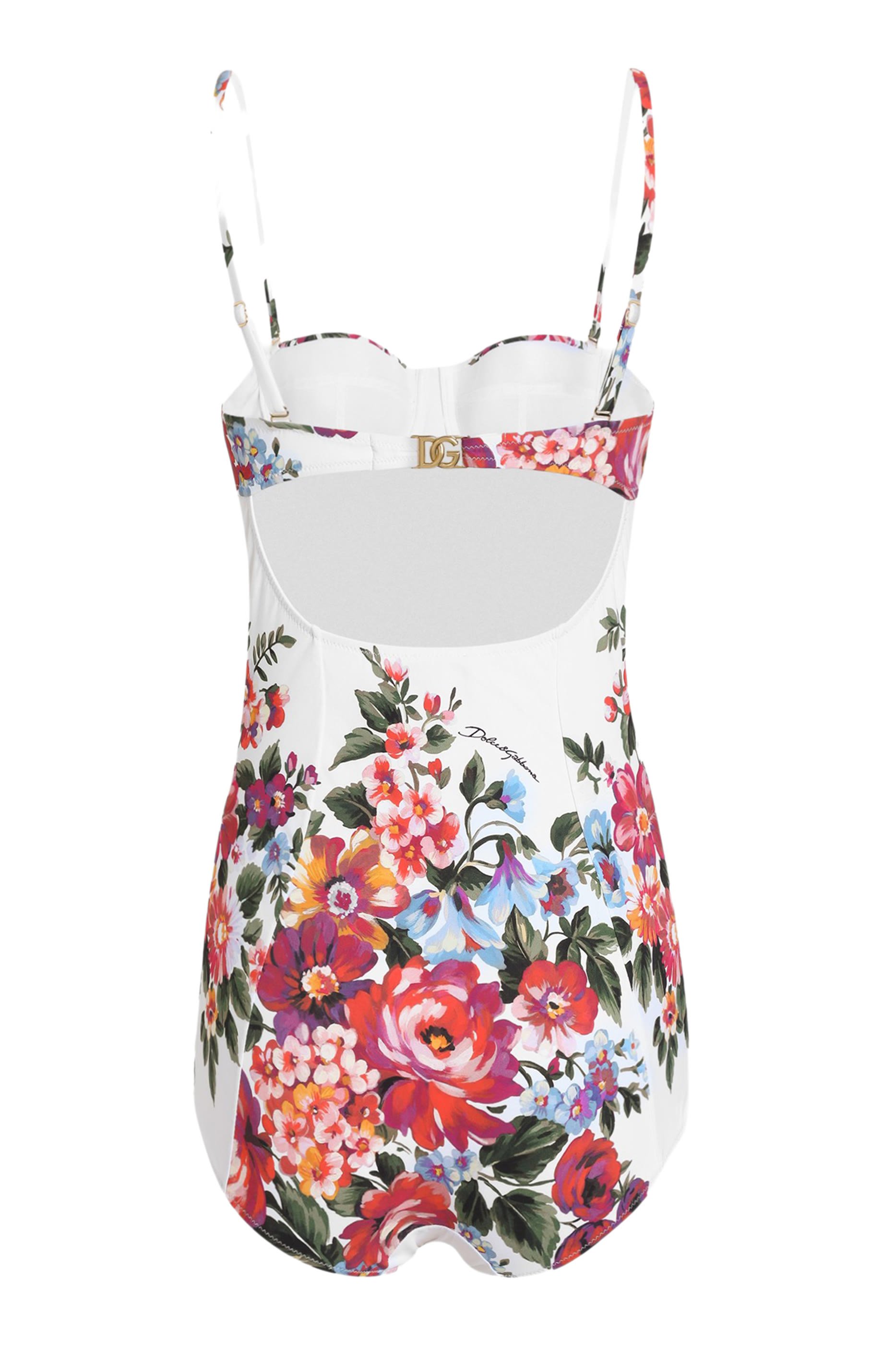Flower-Print Padded One-Piece Swimsuit 