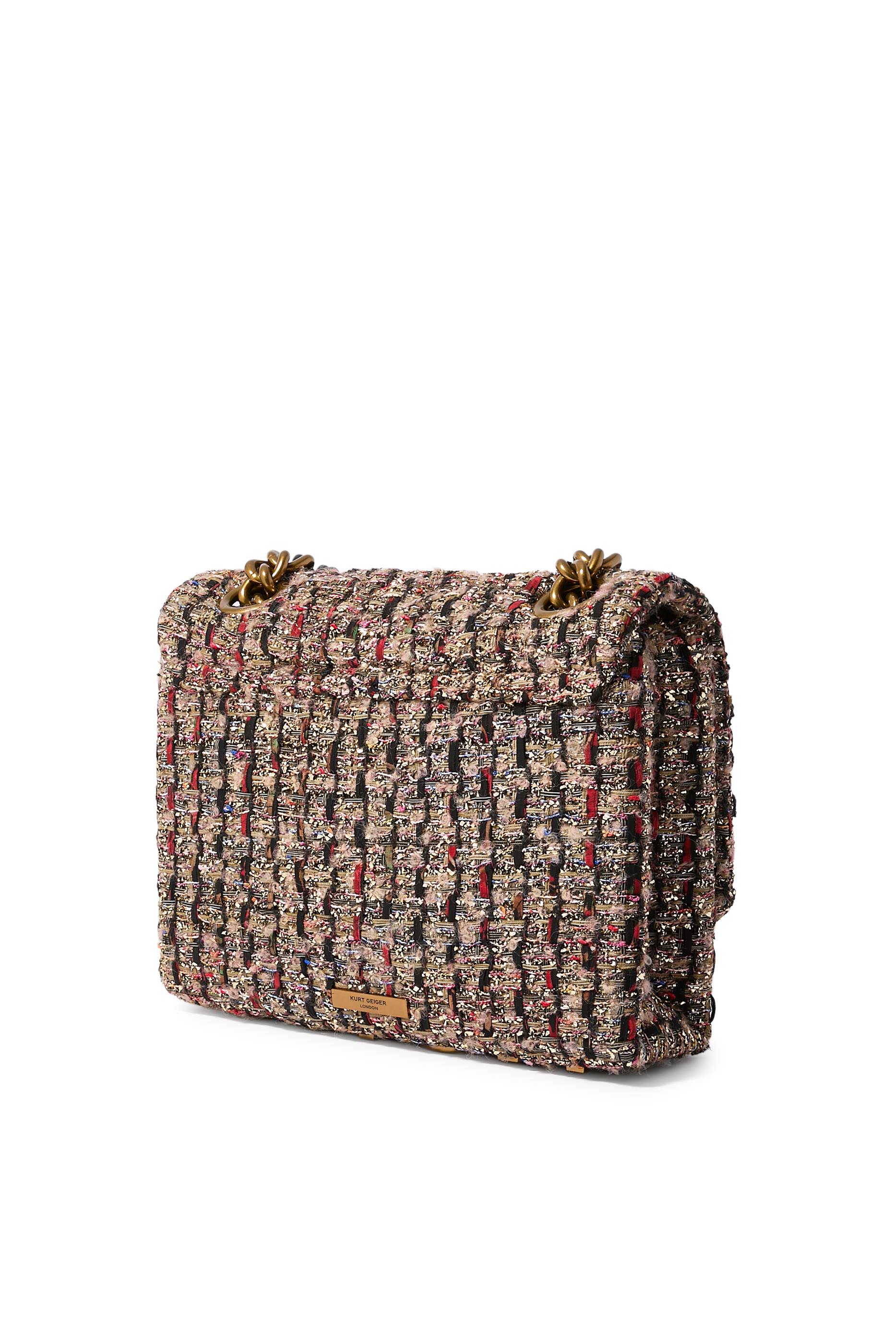 Large Kensington Metallic Tweed Shoulder Bag