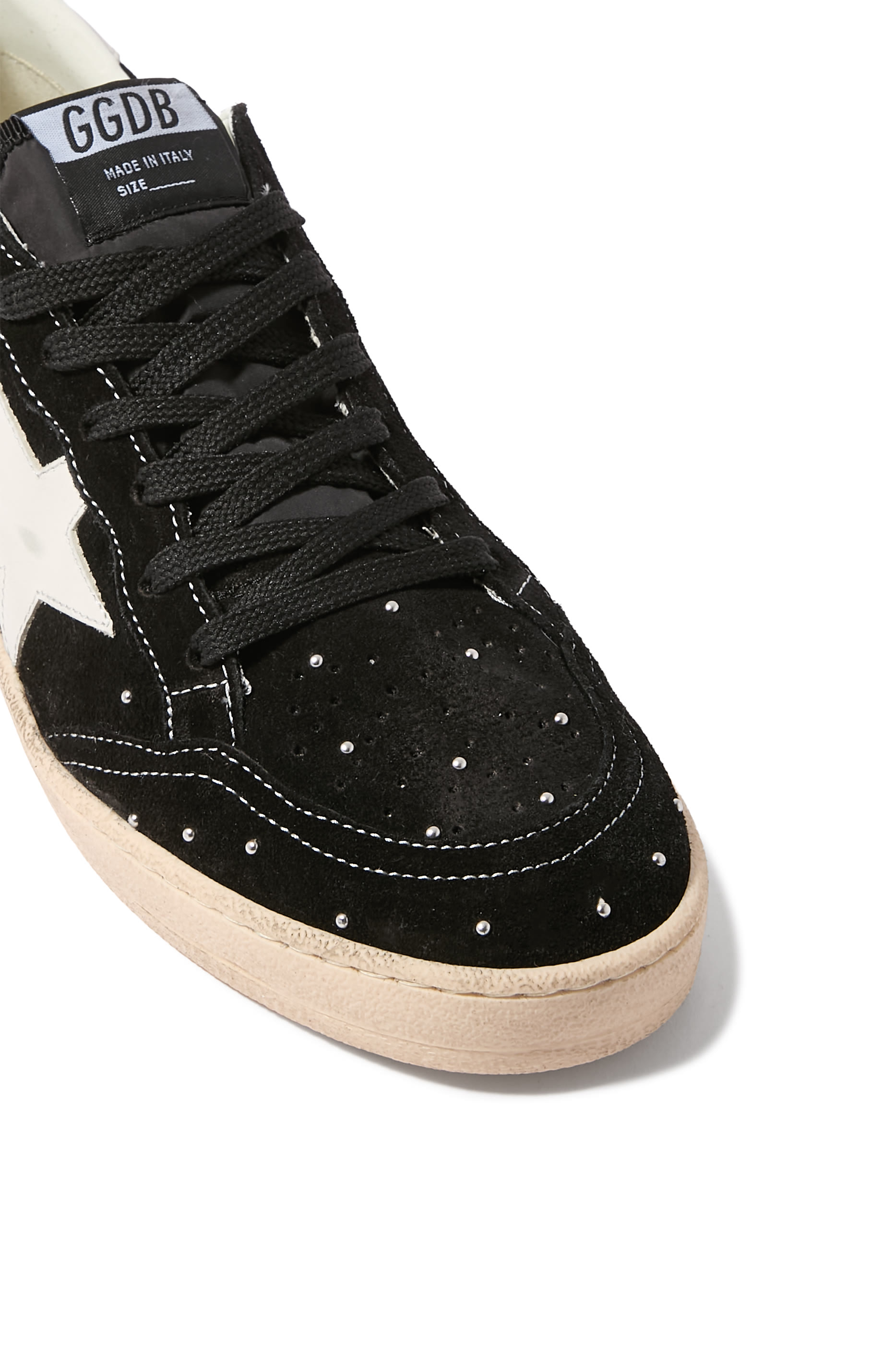 Women&rsquo;s Ball Star Sneakers in Suede with Studs and Leather Star