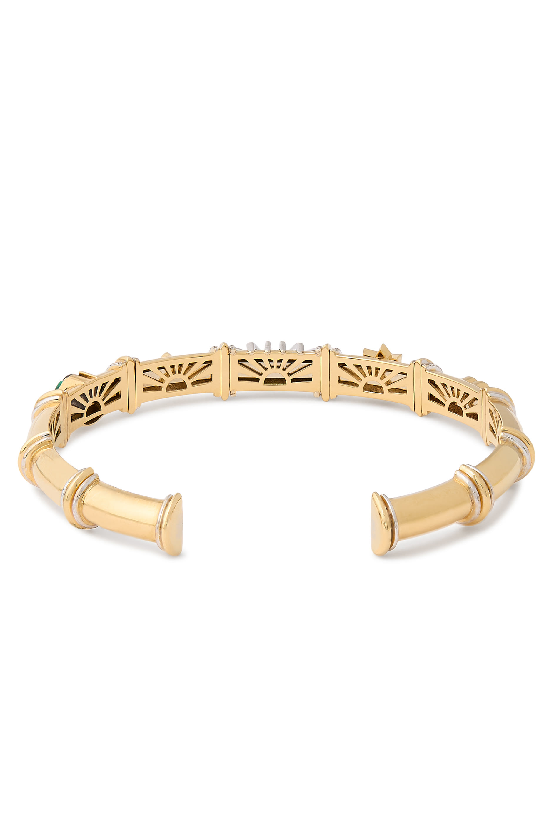 Multi Charm Bangle, 18k Yellow Gold 