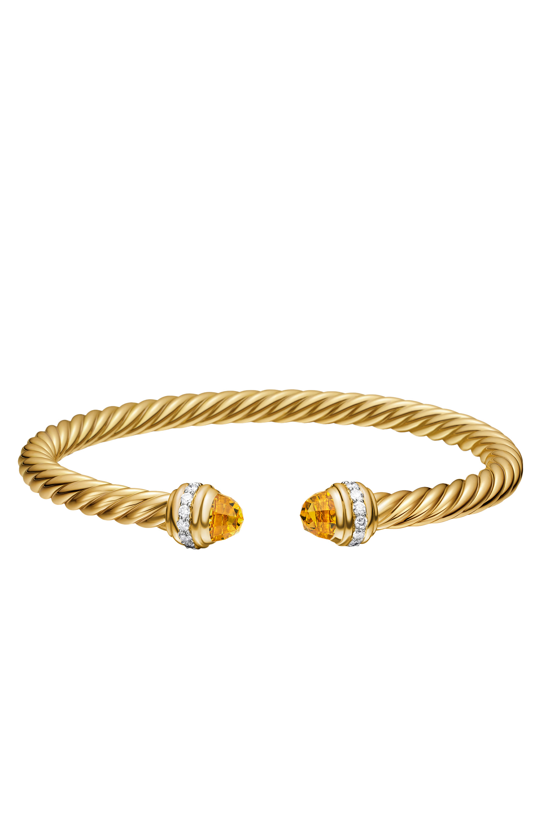 Classic Cablespira&reg; Bracelet, 18K Yellow Gold with Citrine & Diamonds