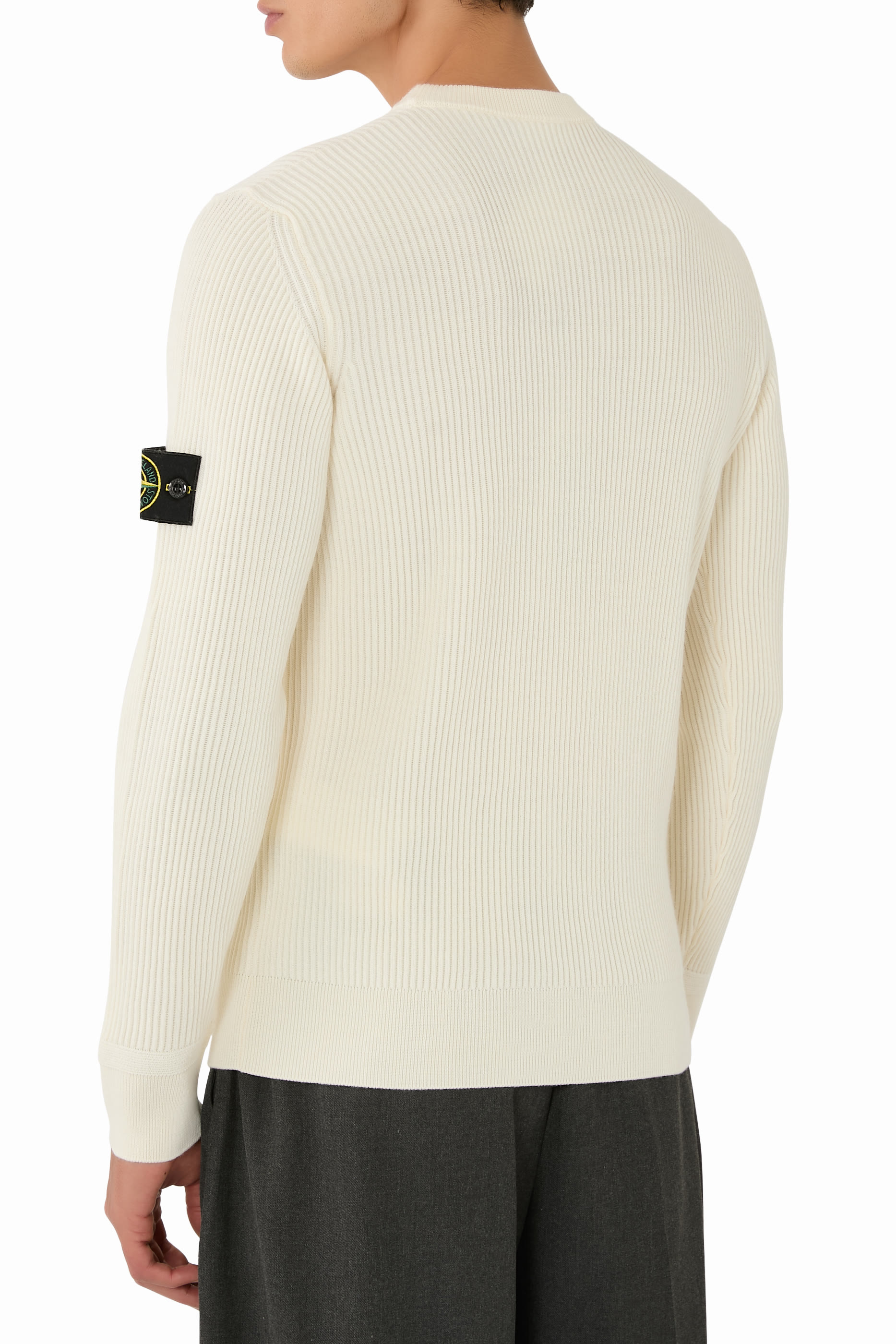 Ribbed Trims Crewneck Jumper
