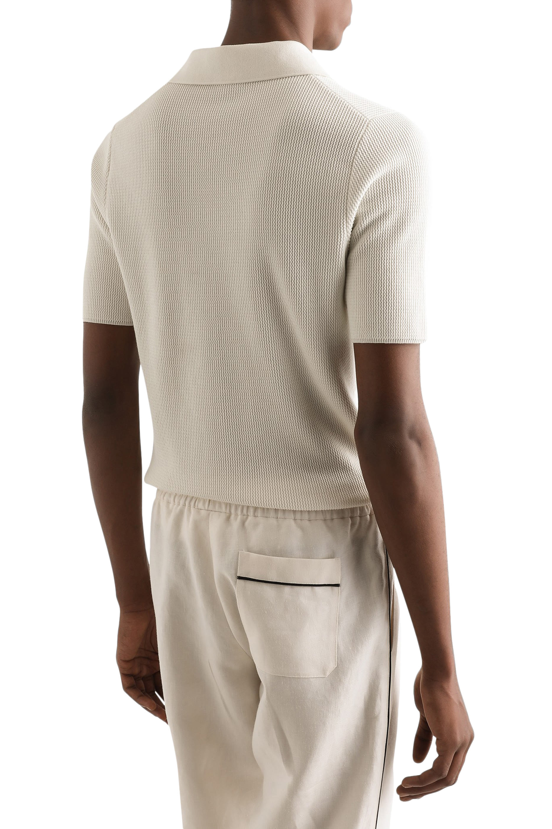 Short Sleeve Cotton Knit Polo Shirt