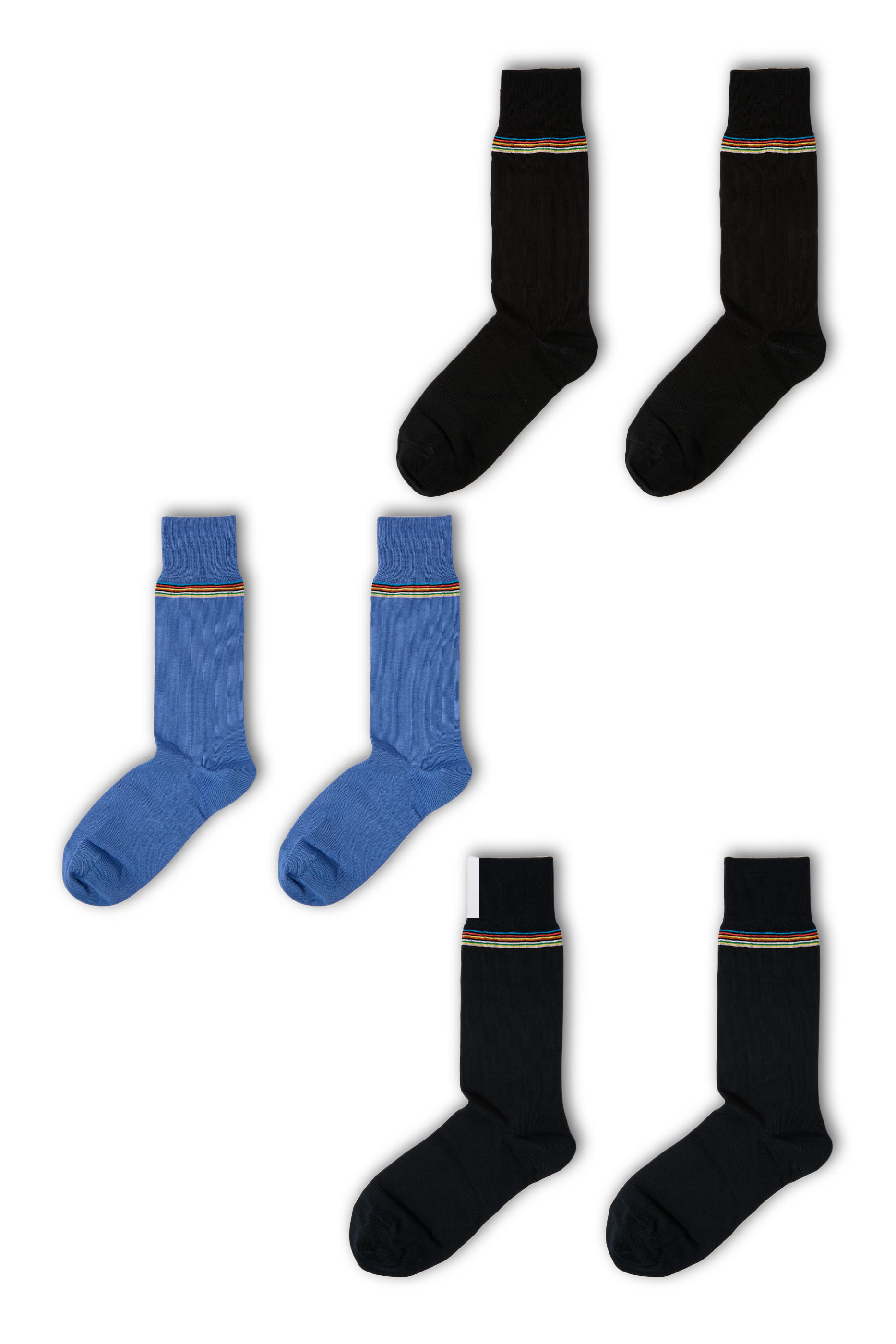 Cotton-Blend Socks, Set of 3
