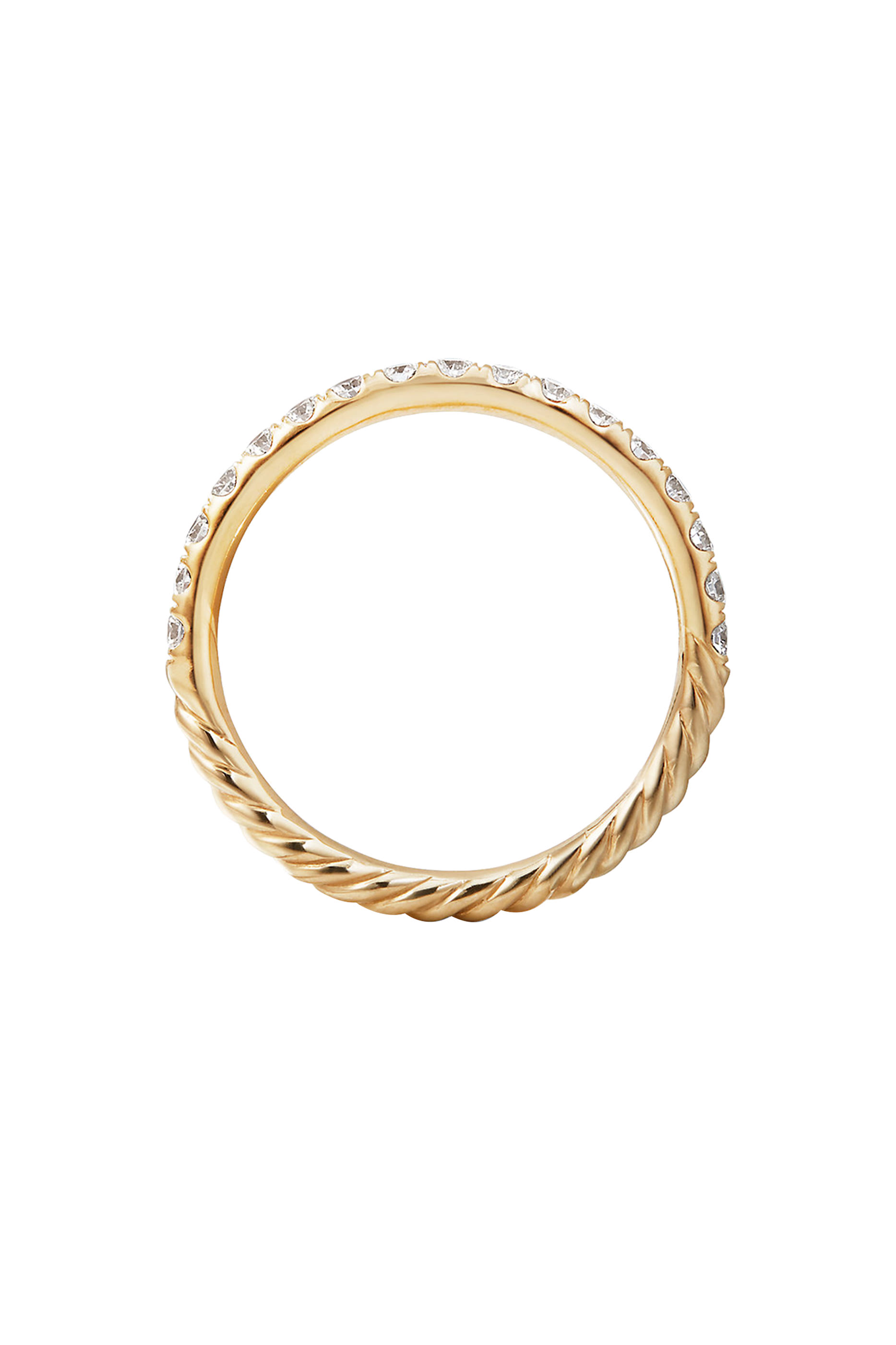 Cable Collectibles Stack Ring, 18k Yellow Gold & Diamond