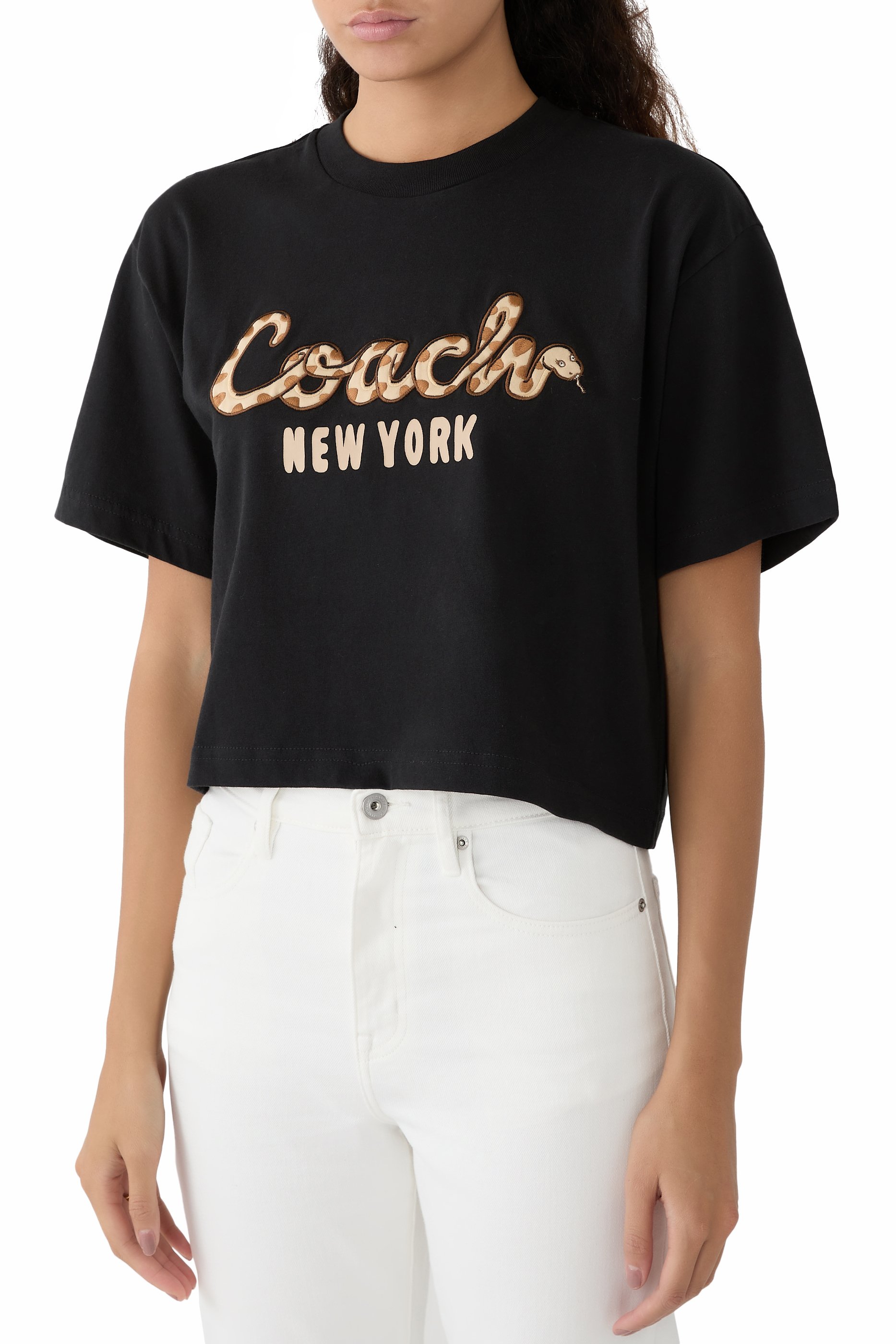 New Year Snake Script Crop T-Shirt