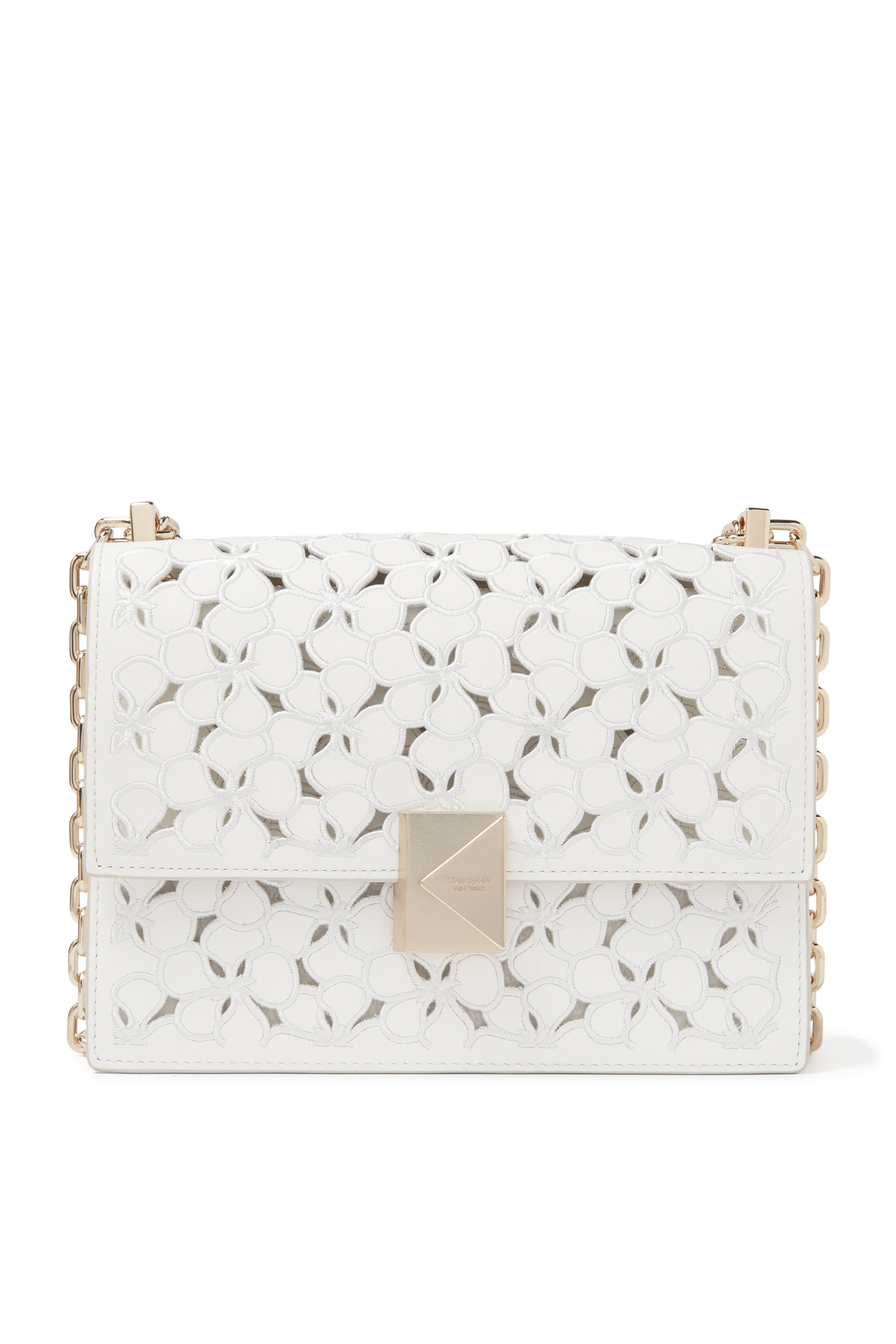 Deco Eyelet Leather Convertible Crossbody Bag