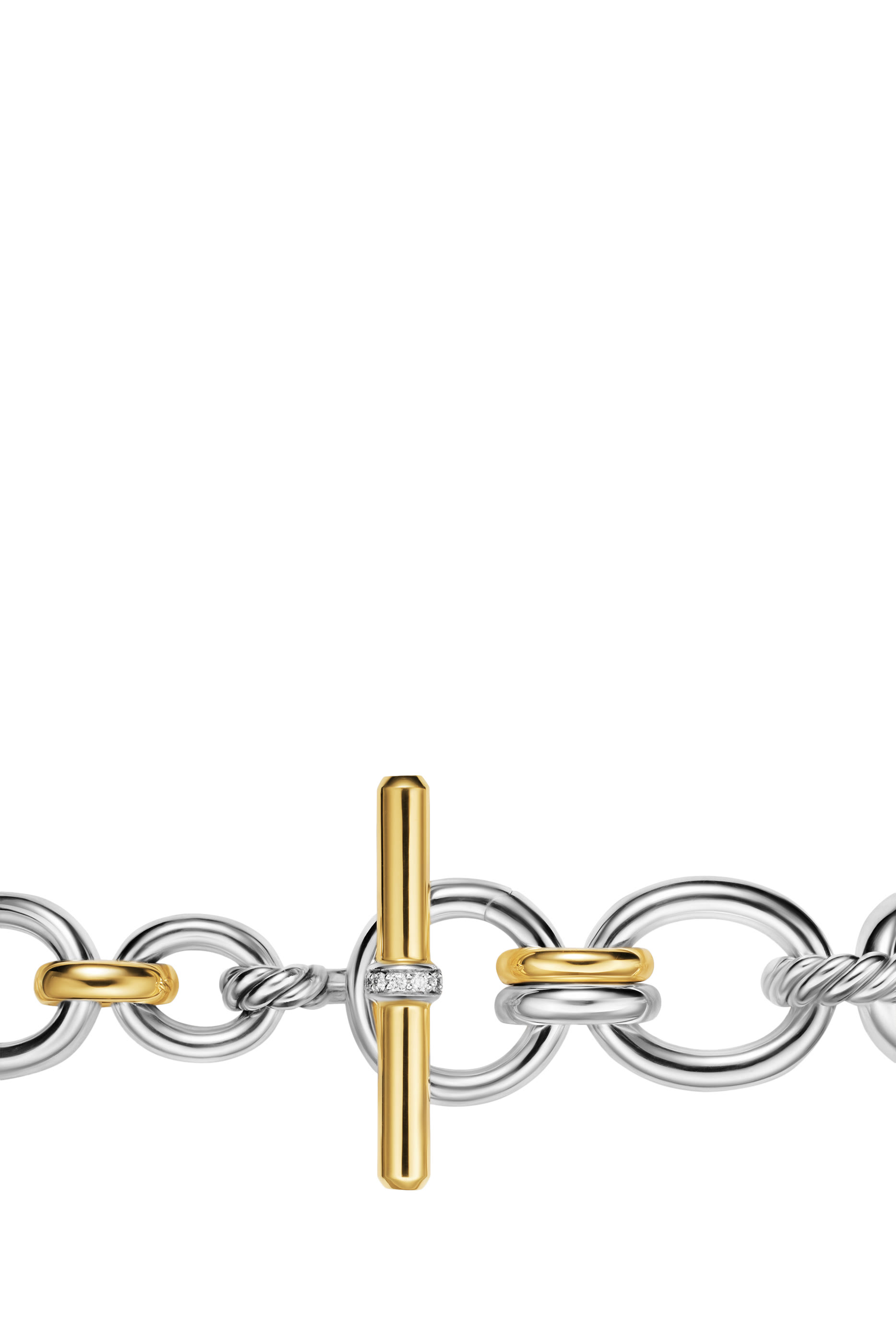 DY Mercer® Chain Necklace, Sterling Silver with 18K Yellow Gold & Diamonds