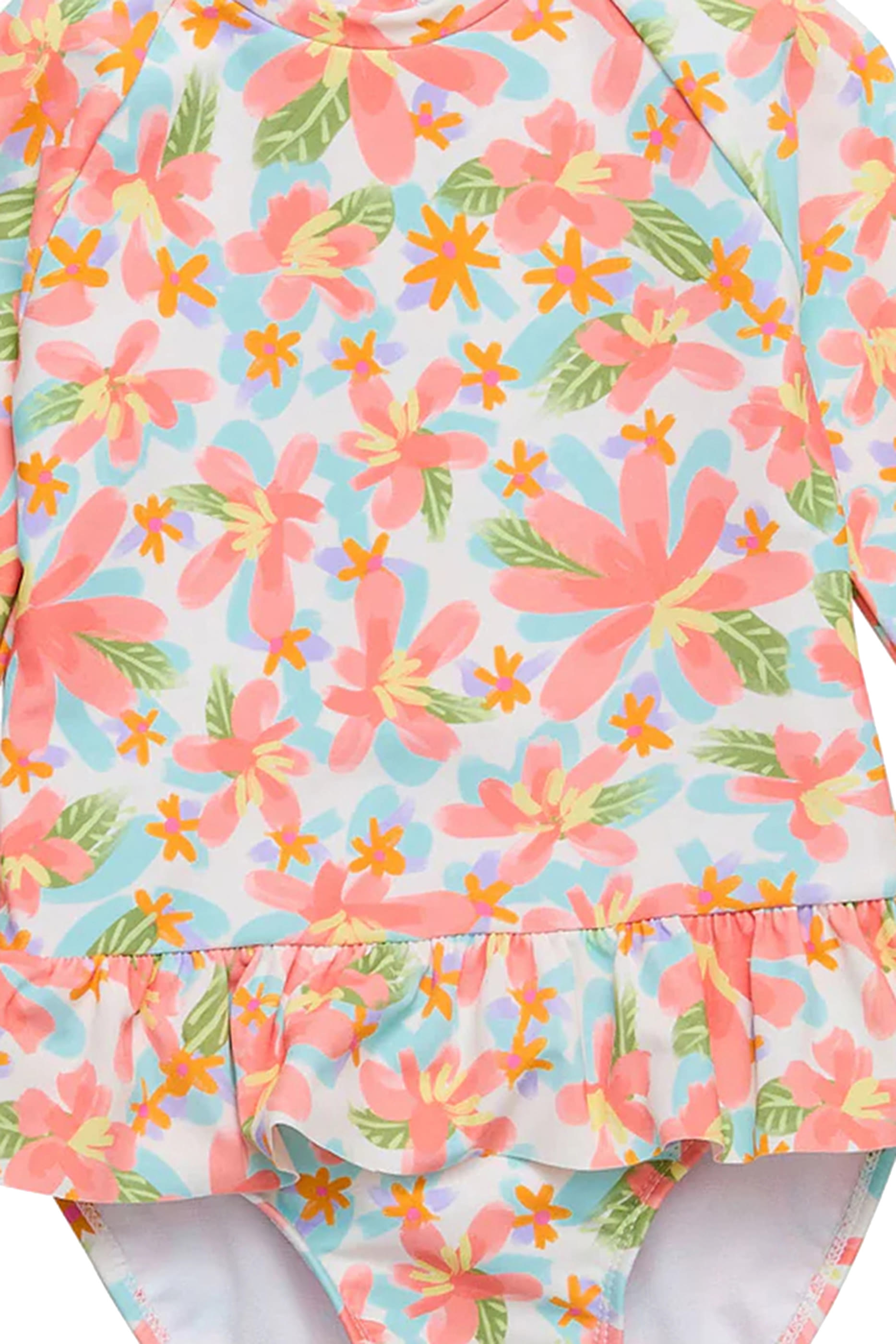 Kids Hawaiian Luau Sustainable Long Sleeve Surf Suit