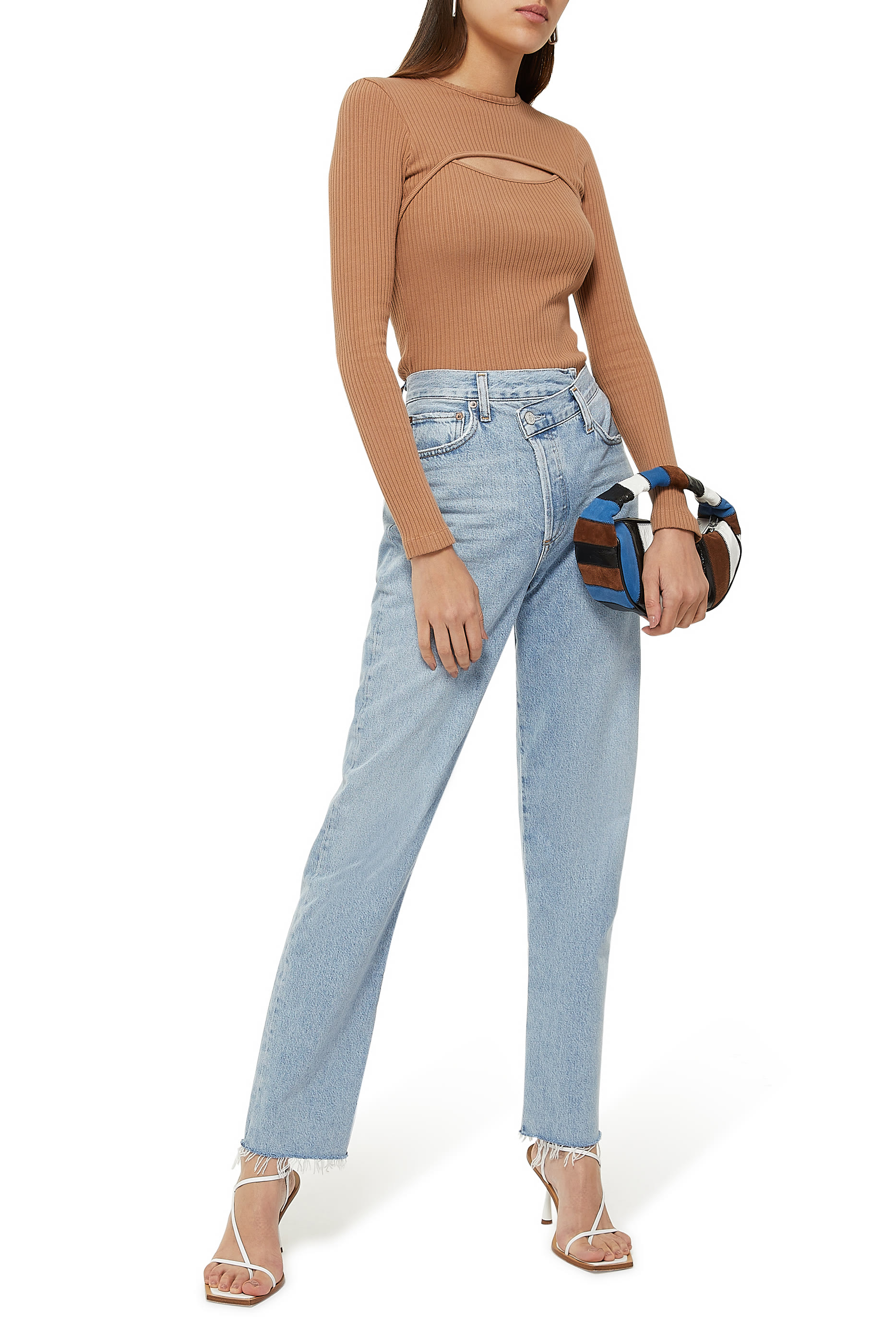 Criss Cross Straight Jeans