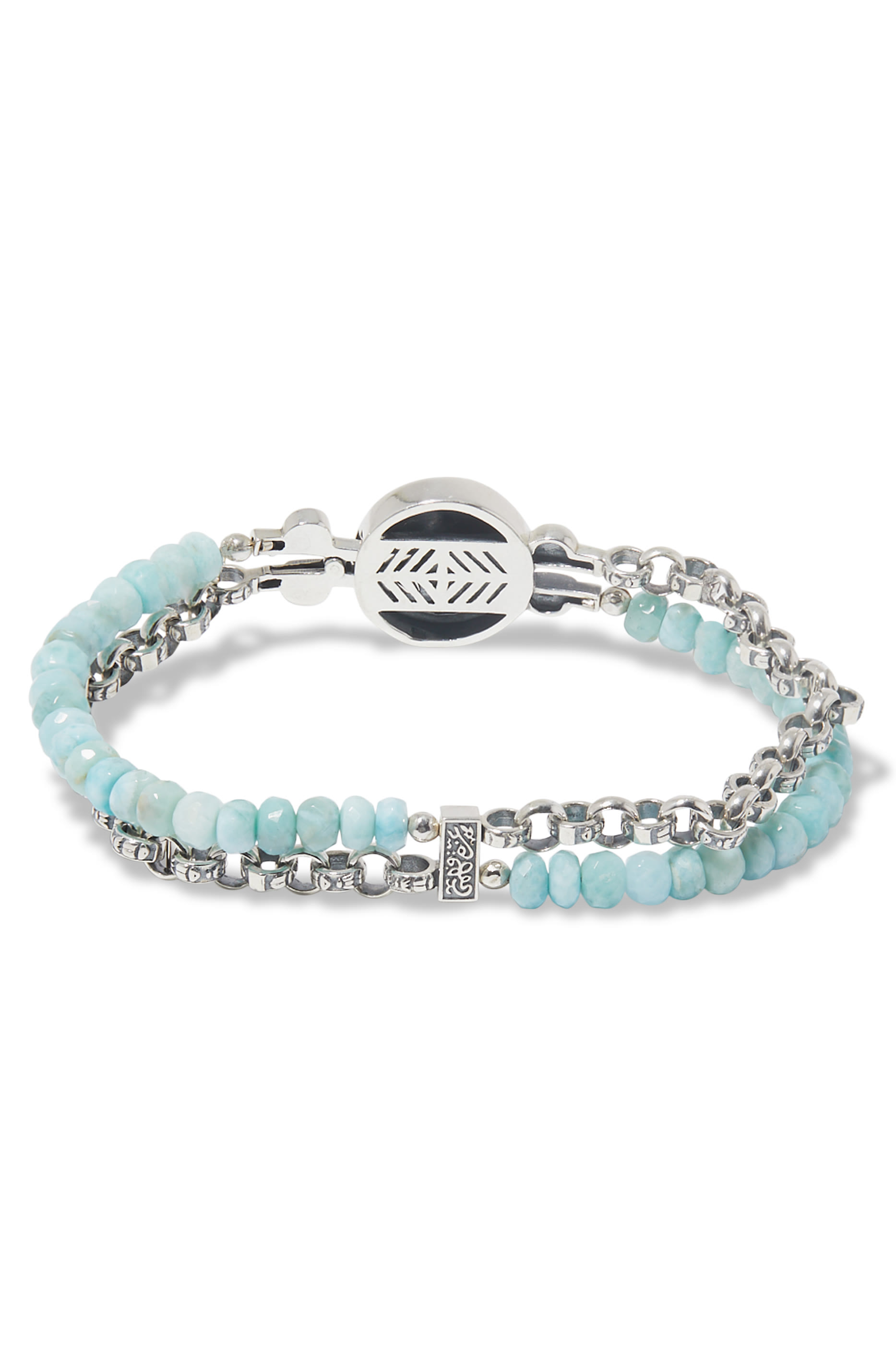 Larimar Contentment Beaded Bracelet in Sterling Silver