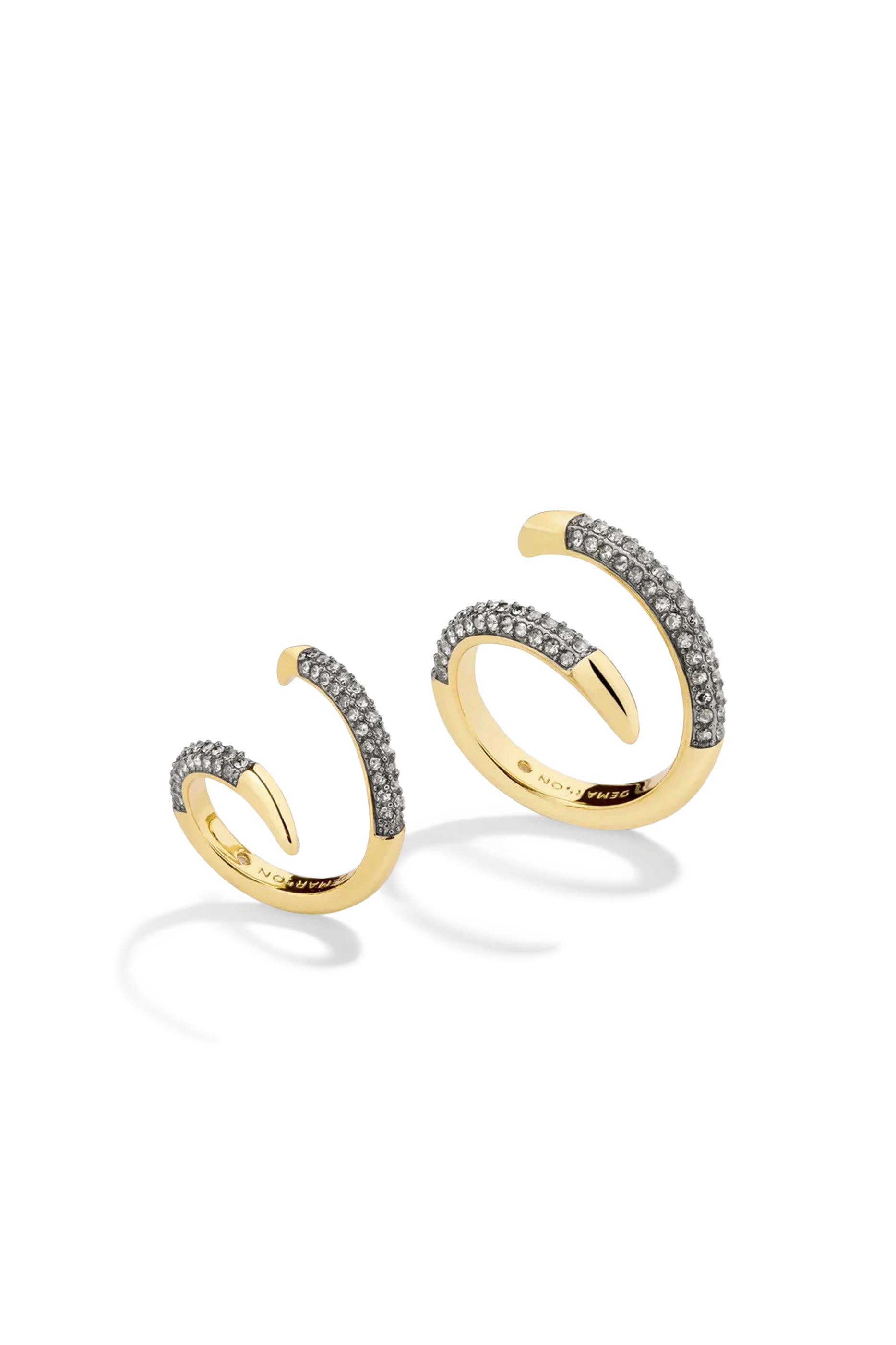 Vesey Duo Ring, 12K Gold Plated Brass  & Crystals