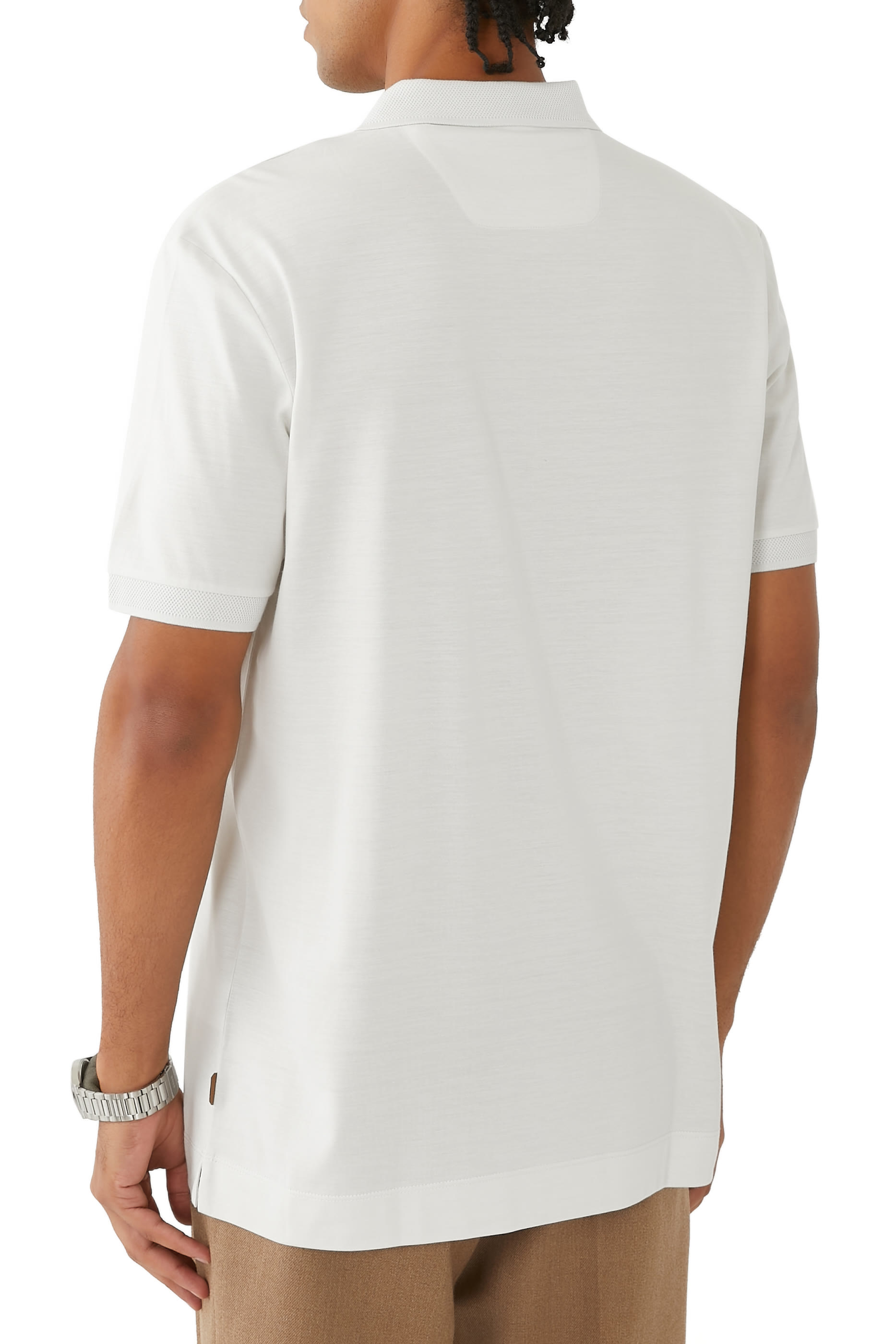 Zip-Placket Polo Shirt