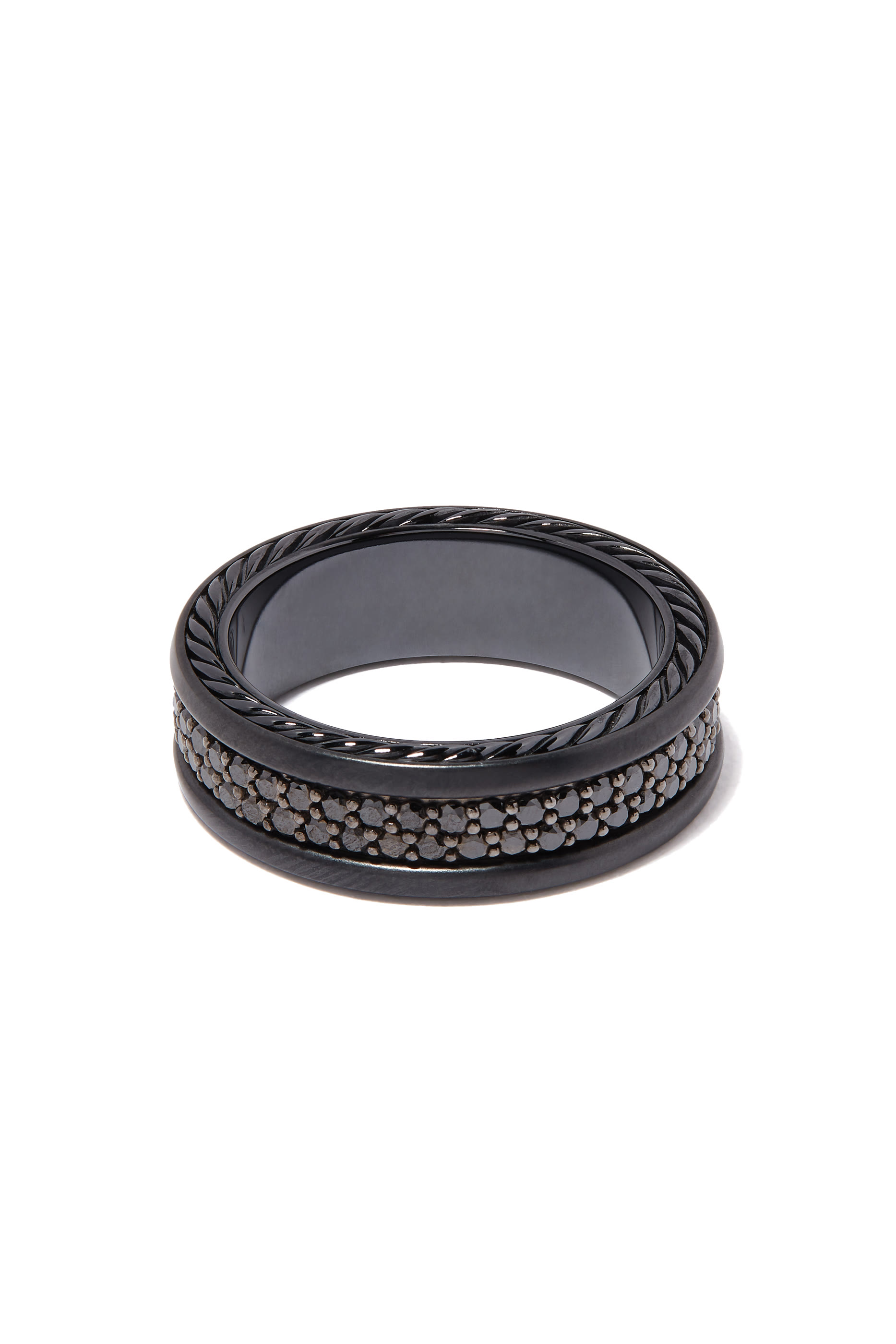 Streamline® Black Diamond Two Row Band Ring