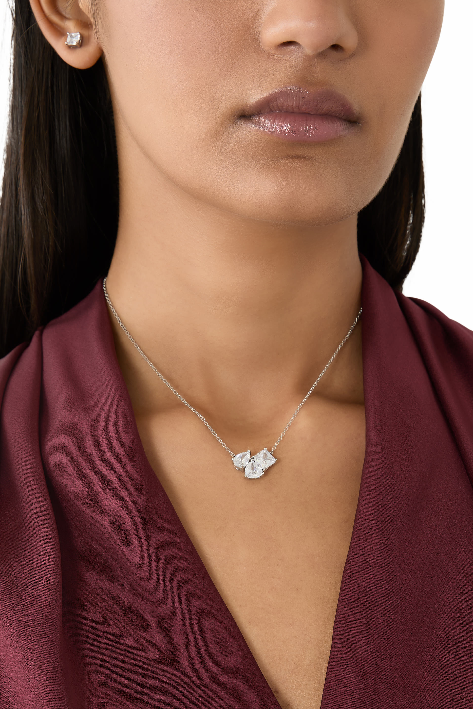 Cubic Zirconia Necklace and Earrings Set