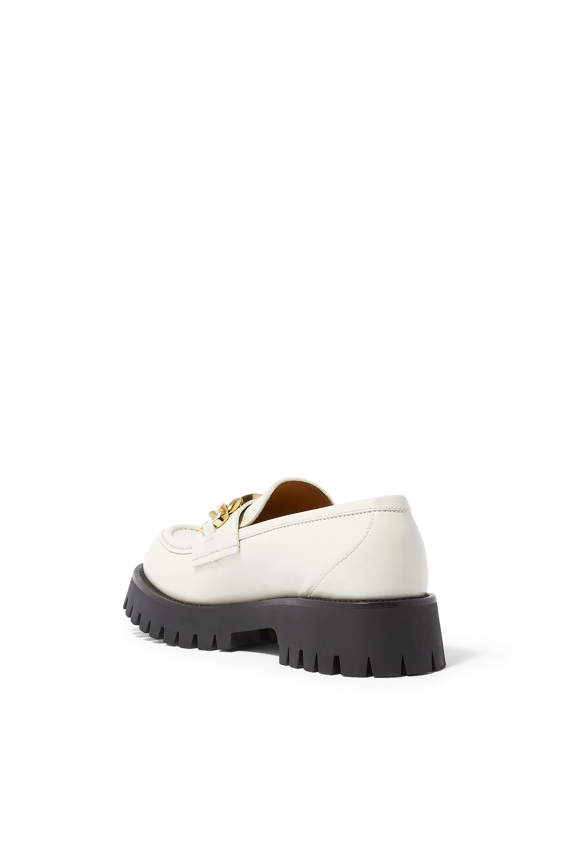 Lug Sole Leather Loafers