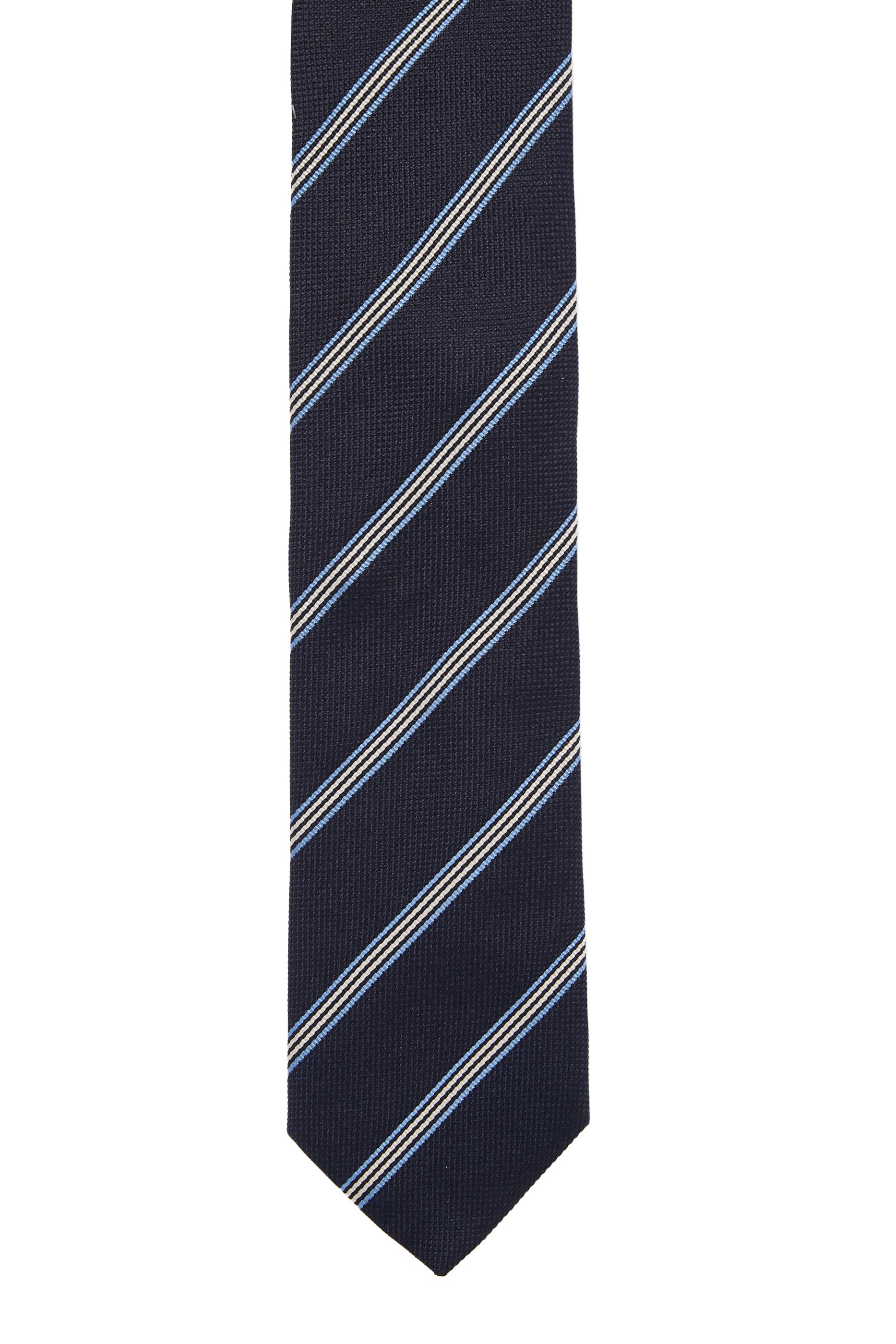 Striped Woven Silk Tie