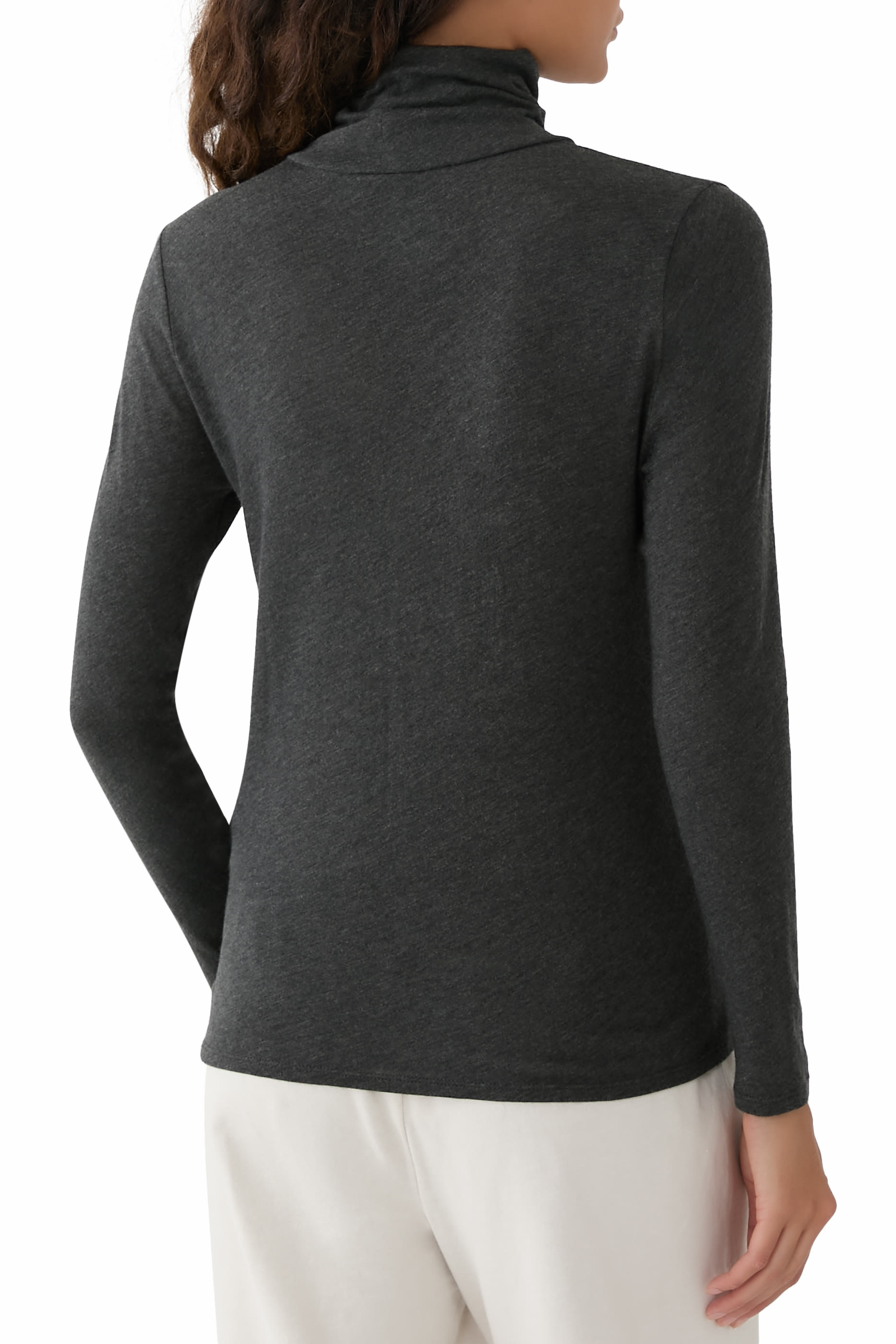 Sheer Knit Turtleneck Top