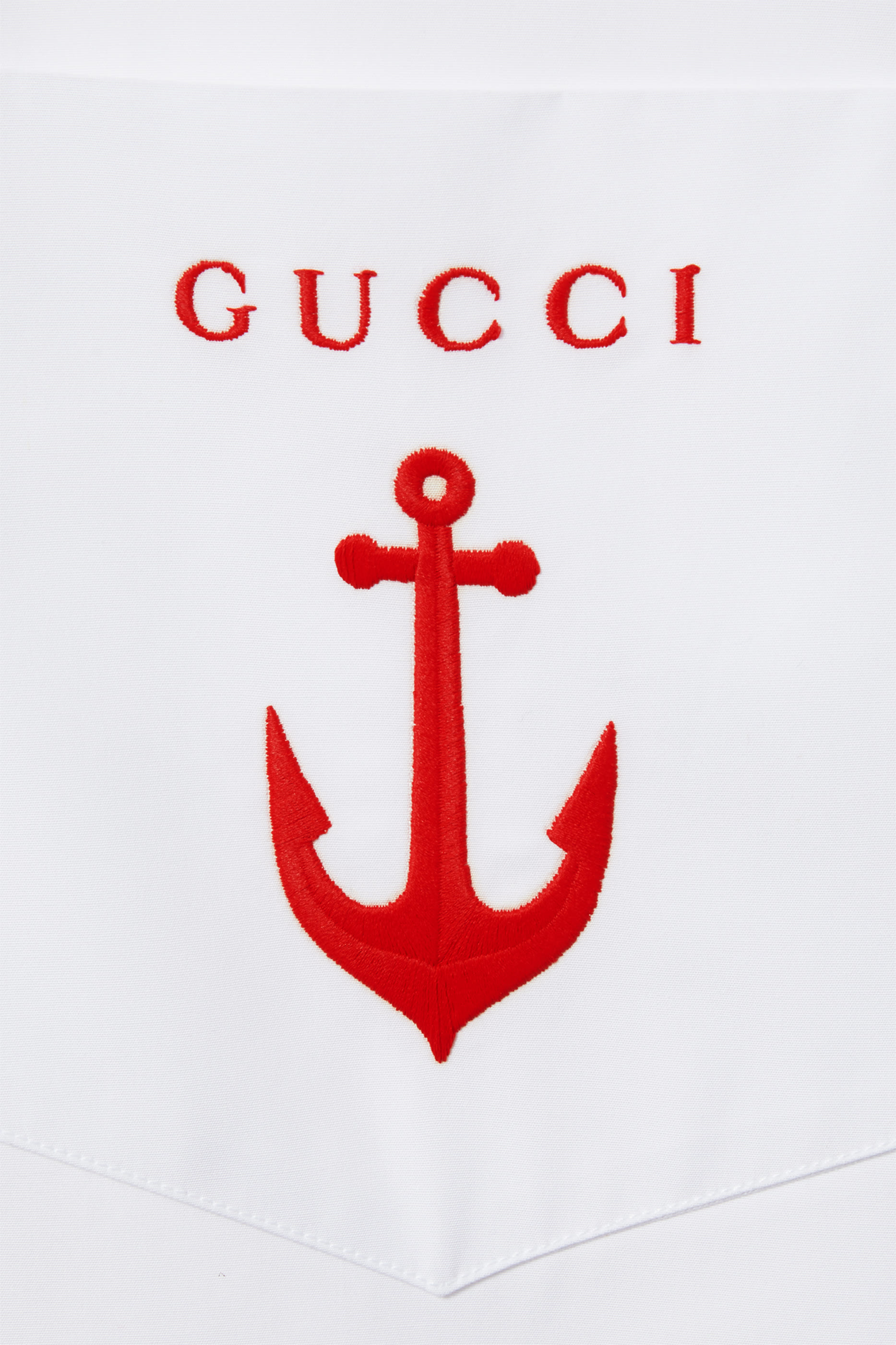 Logo Anchor Embroidery Cotton Poplin Shirt