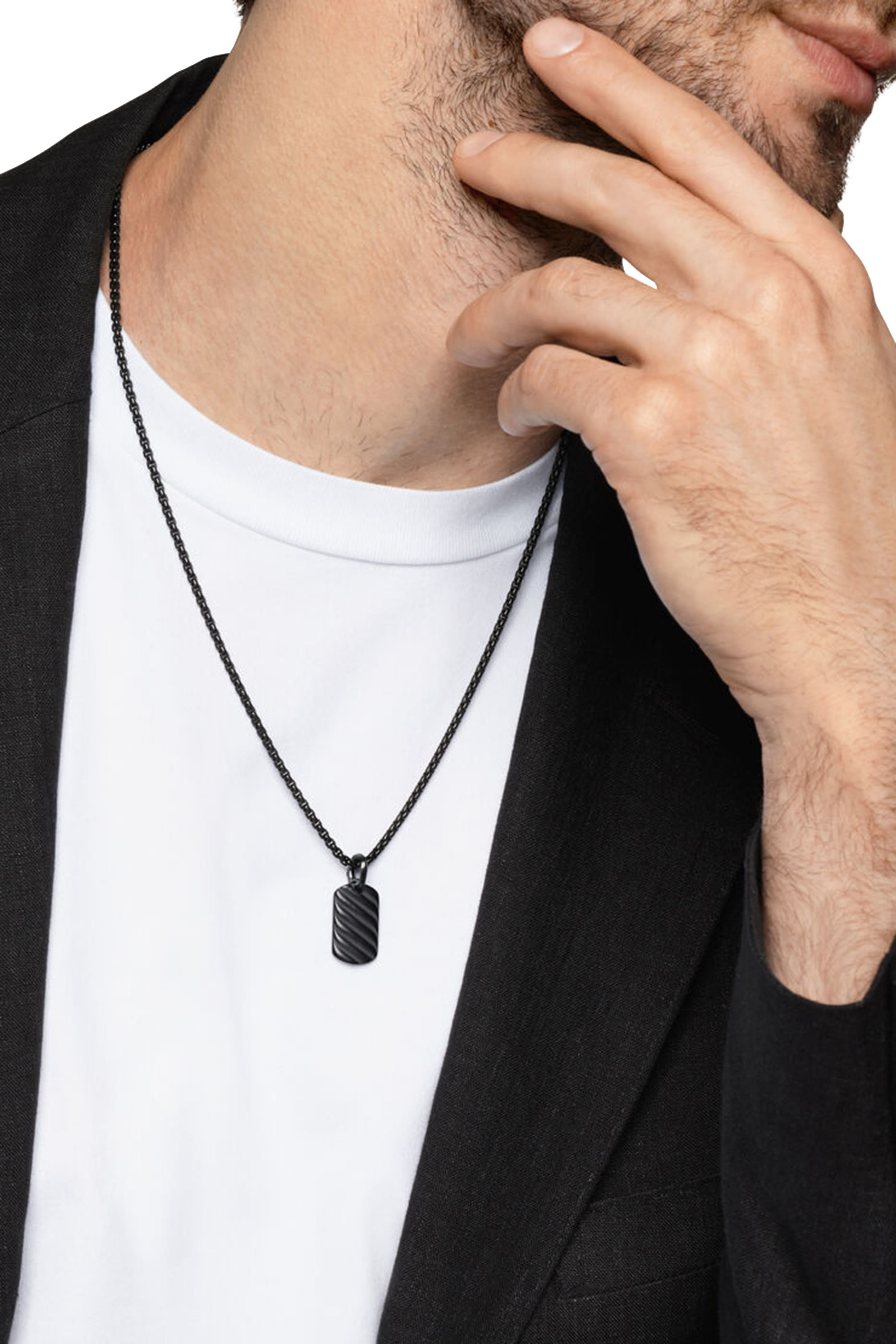 Sculpted Tag Pendant, Titanium