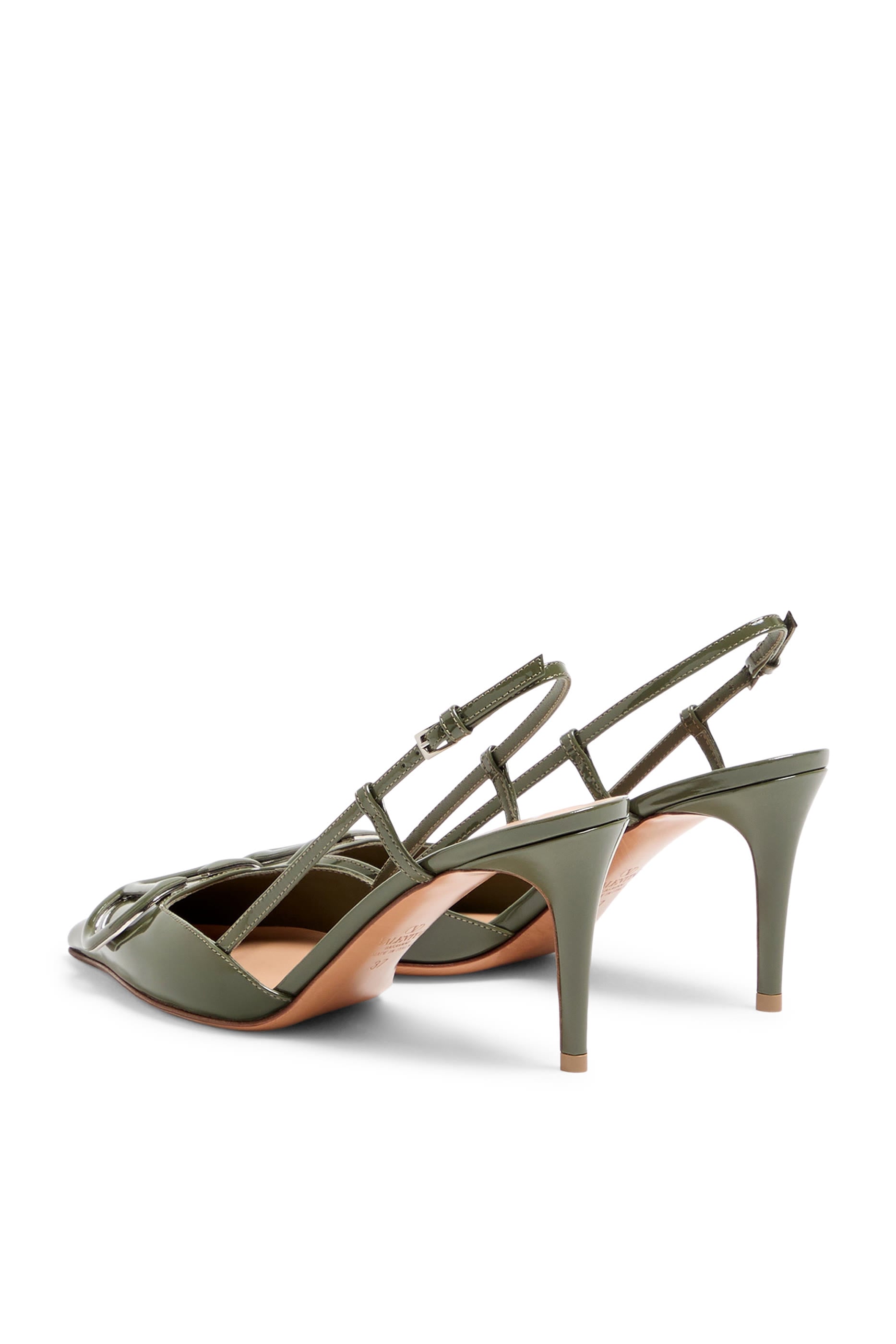  VLogo Signature 80 Patent Leather Slingback Pumps 