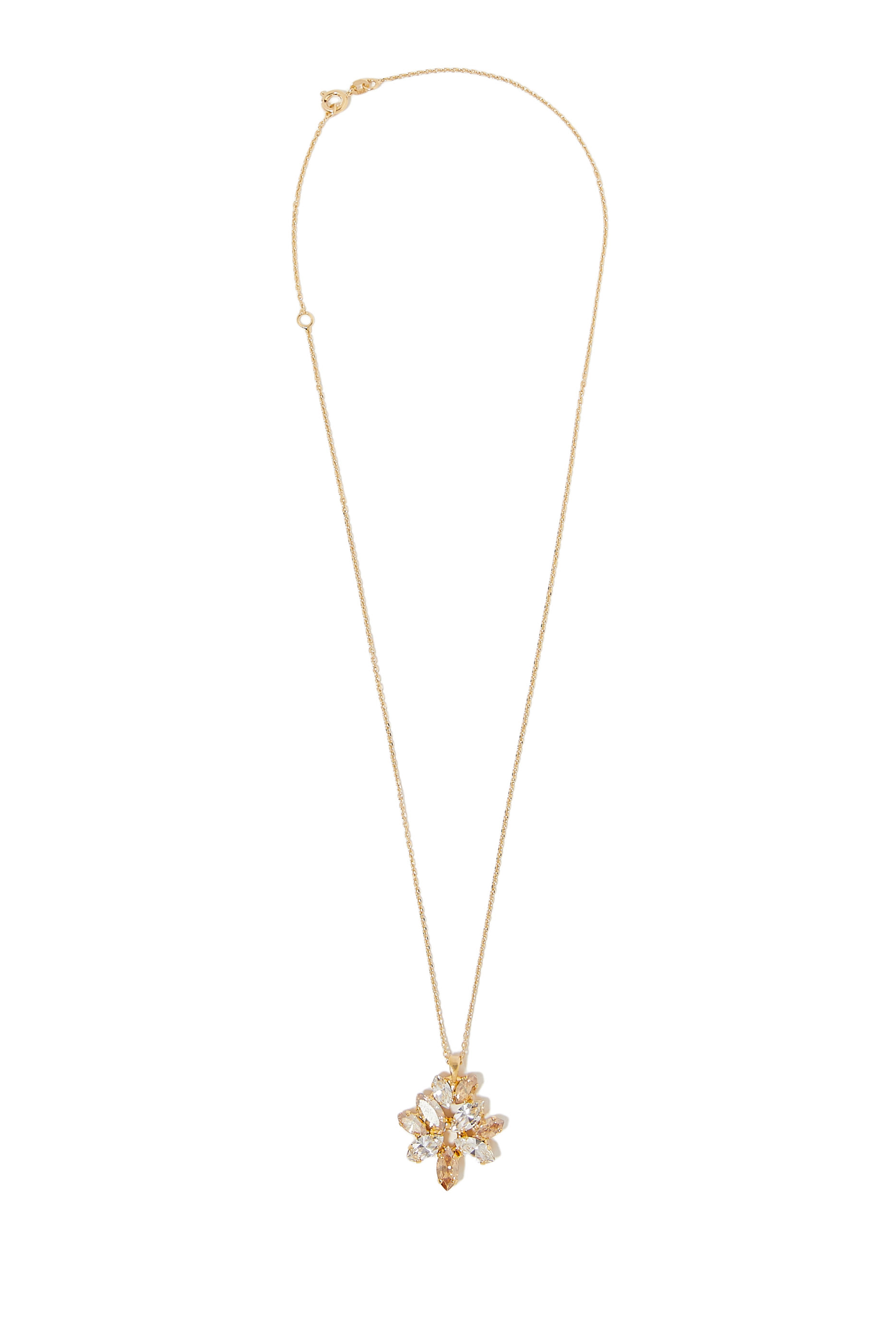Melia Necklace, 18k Gold-Plated Brass & Crystals