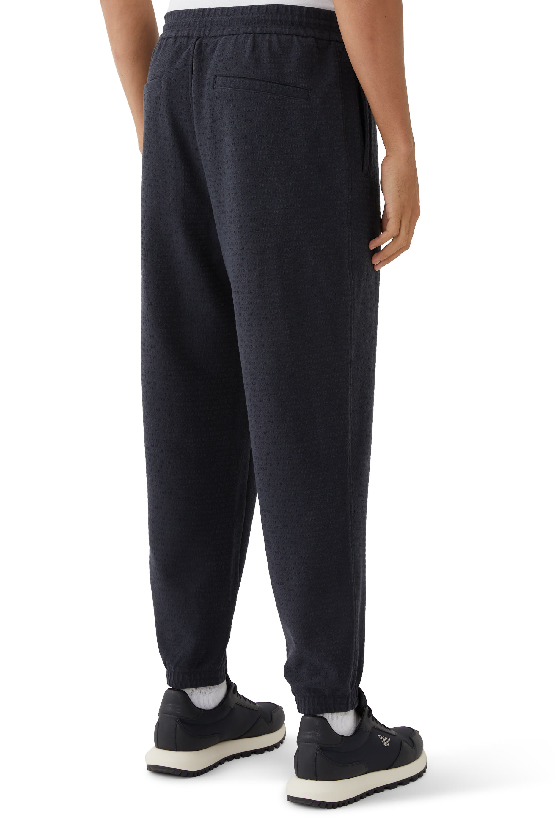 Micro EA Text Logo Drawstring Joggers